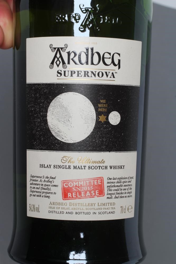 1 bottle Ardbeg Supernova Islay single malt scotch whisky, committee release, SN2015, 54.3% vol Image