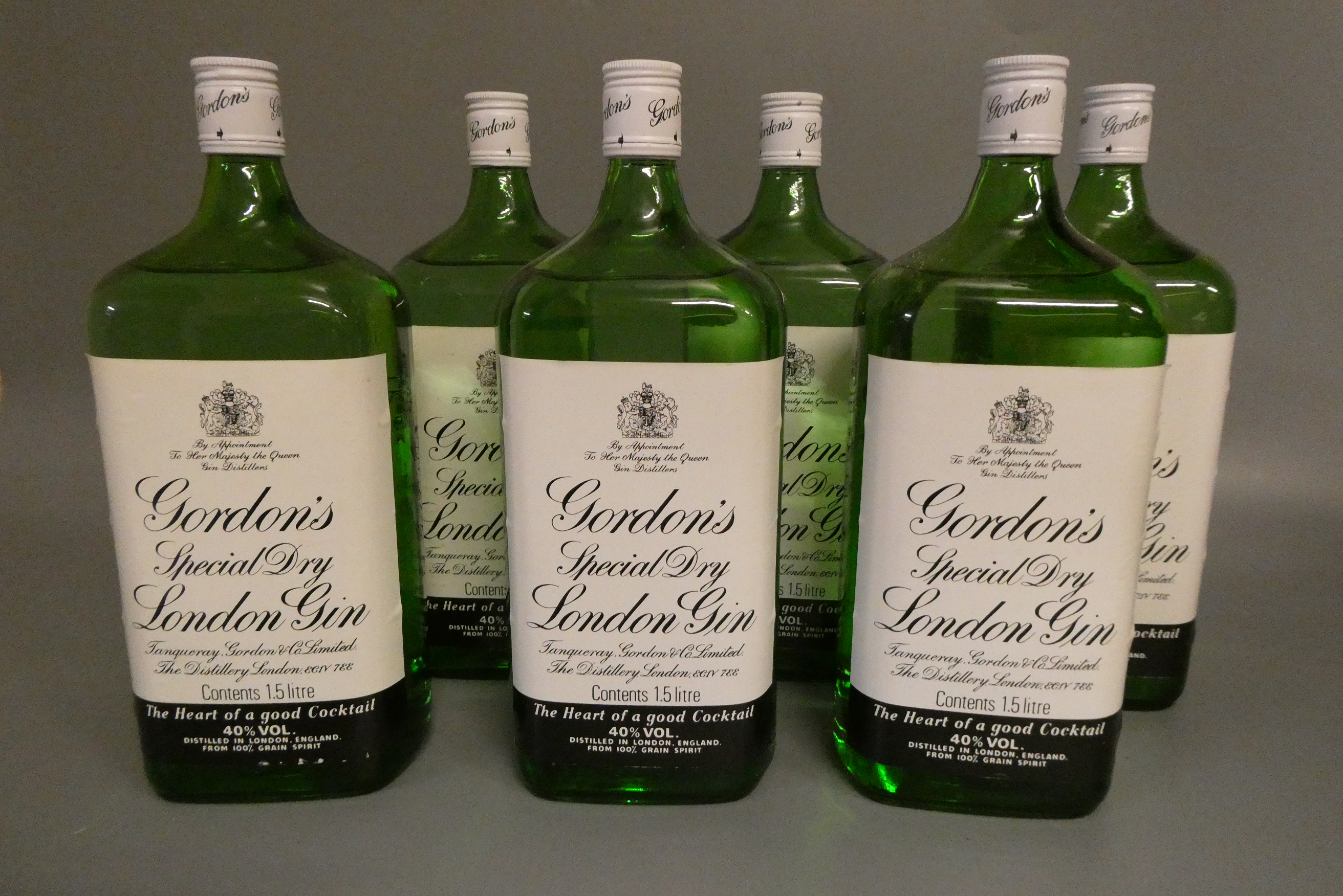 6 1.5 litre bottles of Gordons Special Dry London Gin, 40%, OC (Est. plus 24% premium inc. VAT) Image
