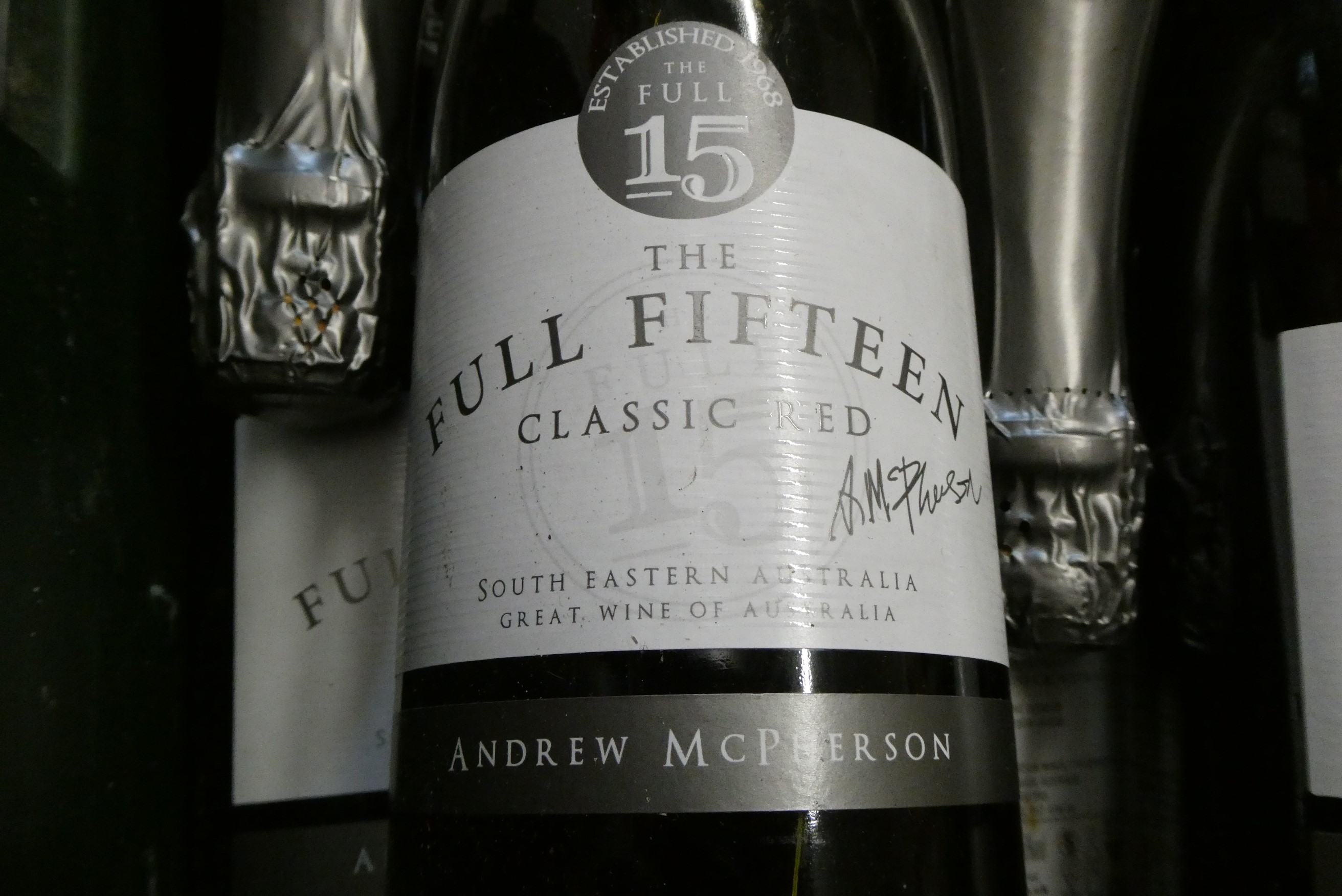 12 bottles The Full Fifteen classic red sparkling Australian wine, Andrew McPherson (Est. plus 24% Image