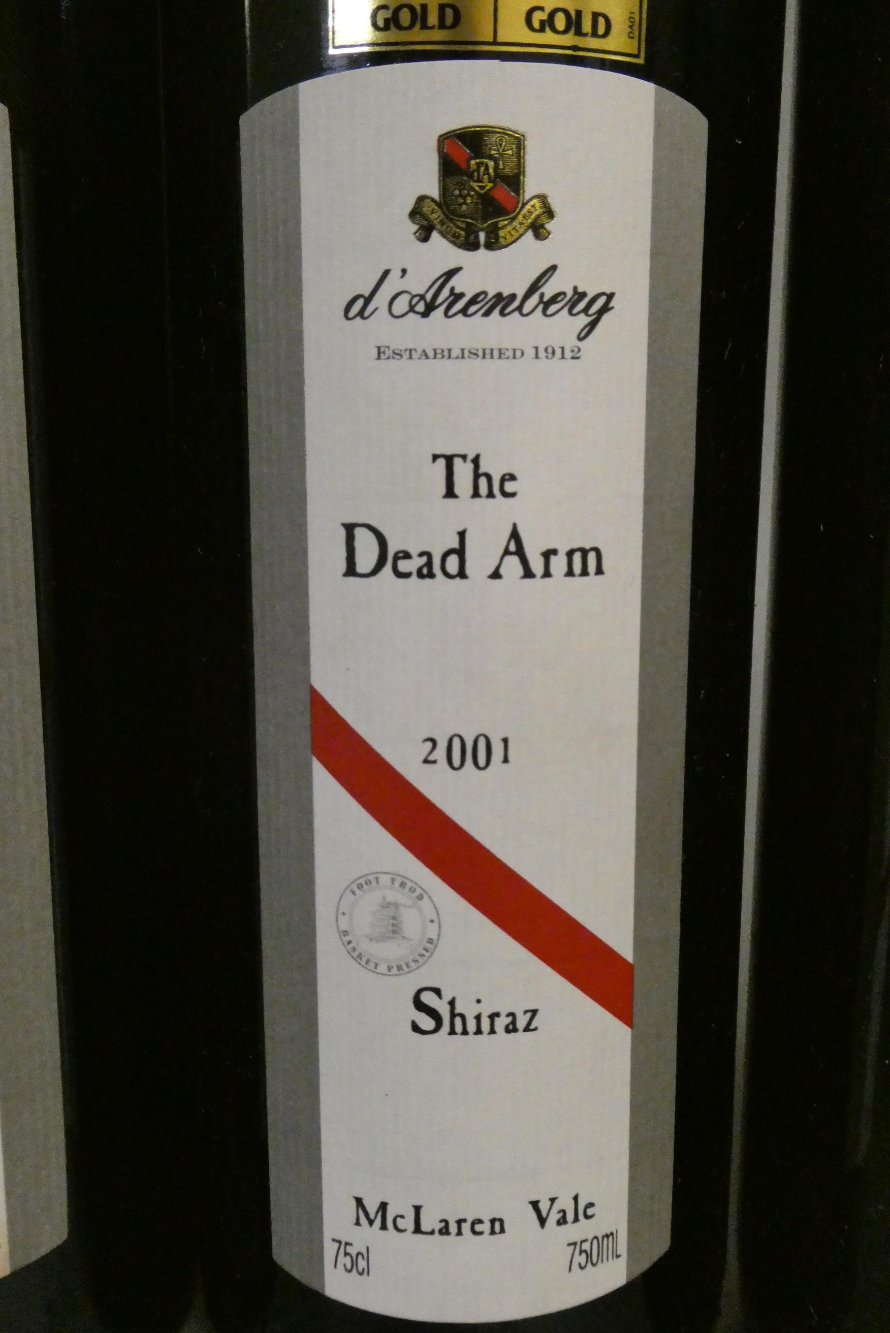 4 bottles The Dead Arm, 2001, d'Arenberg shiraz (Est. plus 24% premium inc. VAT) Image