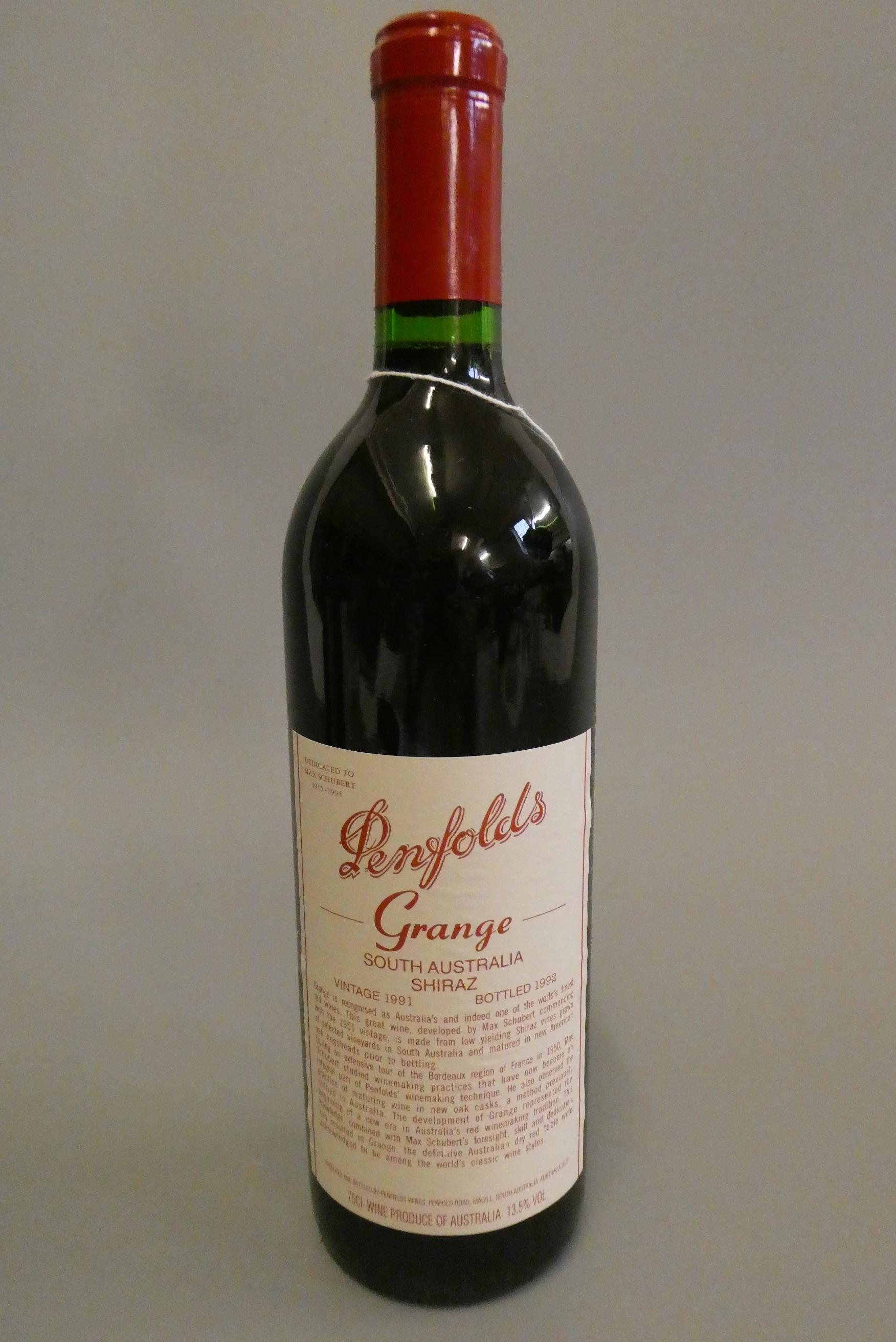 1 bottle Penfolds, 1991, Grange, South Australian Shiraz, bottled 1992 (Est. plus 24% premium inc. Image