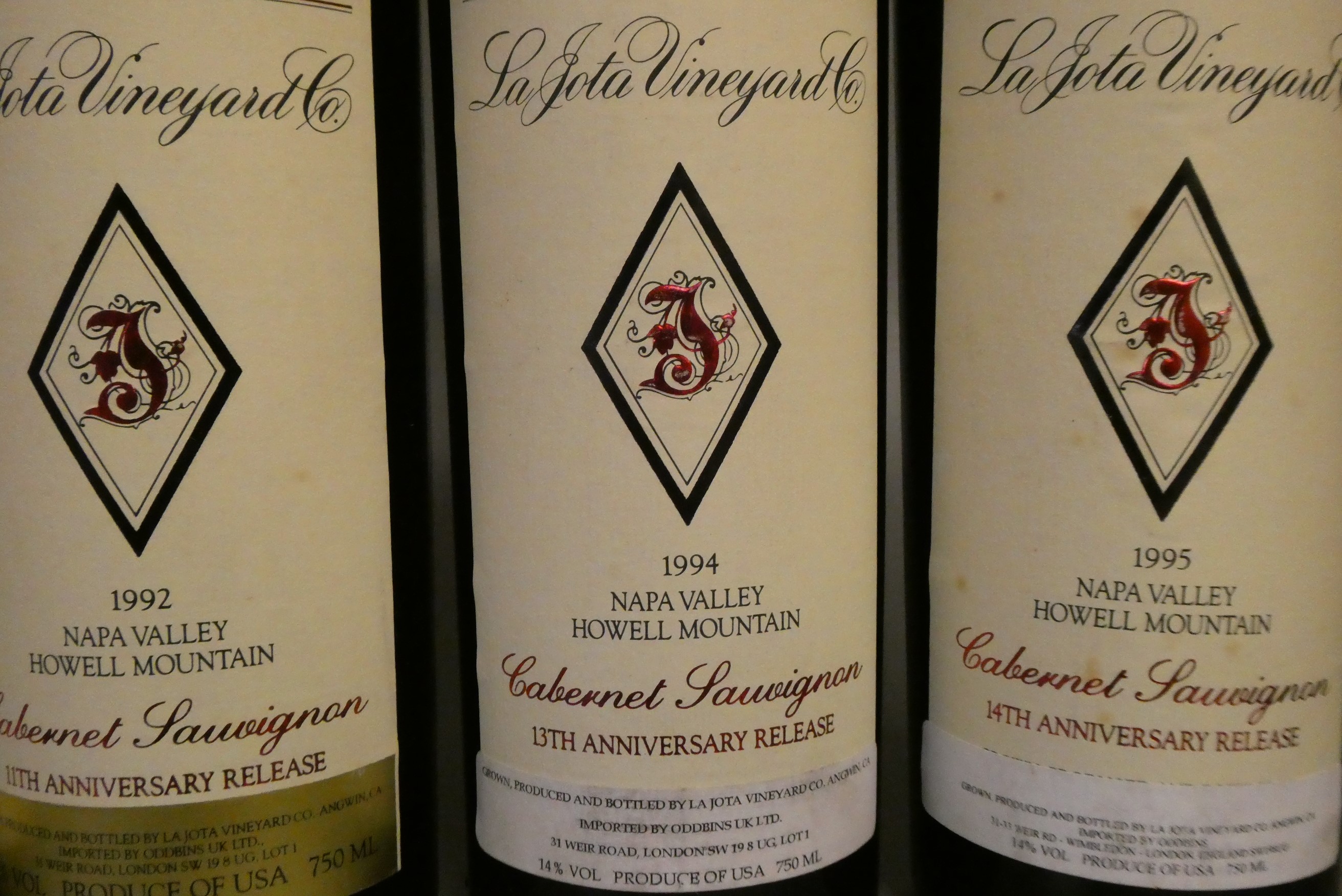 6 bottles La Jota Valley Cabernet Sauvignon Image