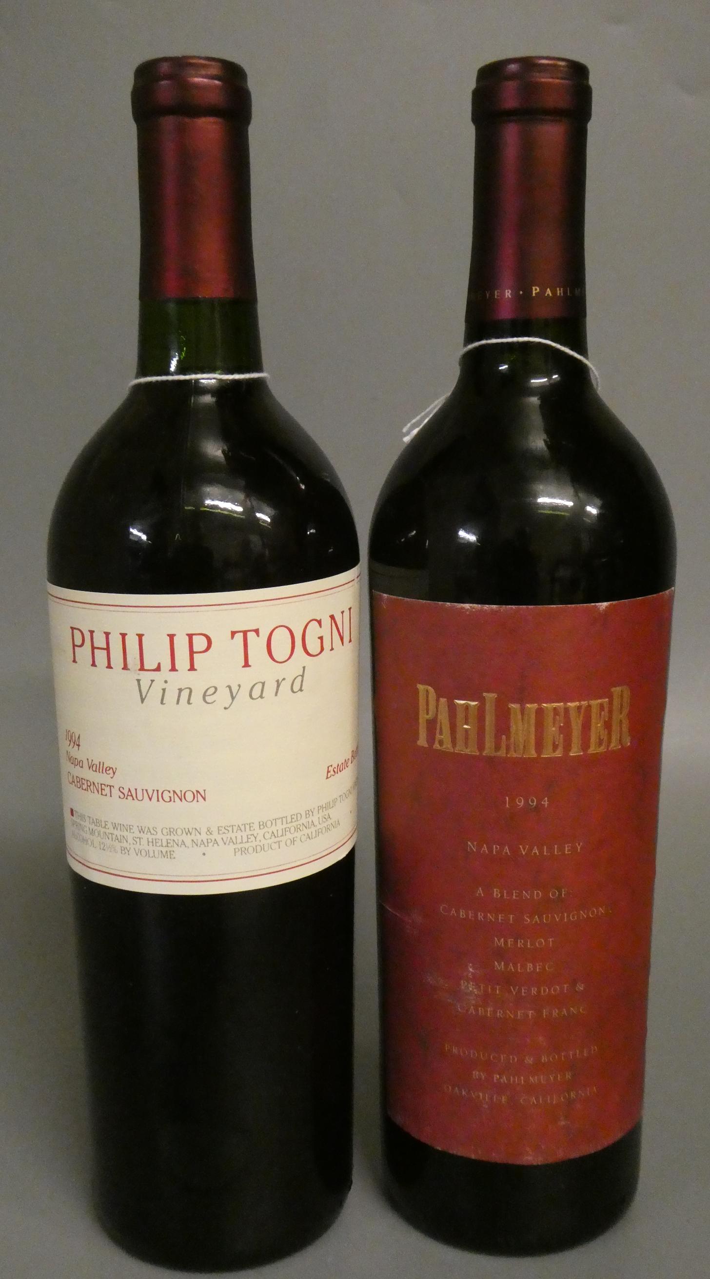 2 bottles Napa Valley 1994 vintage red wines, comprising 1 Pahlmeyer, and 1 Philip Togni cabernet Image