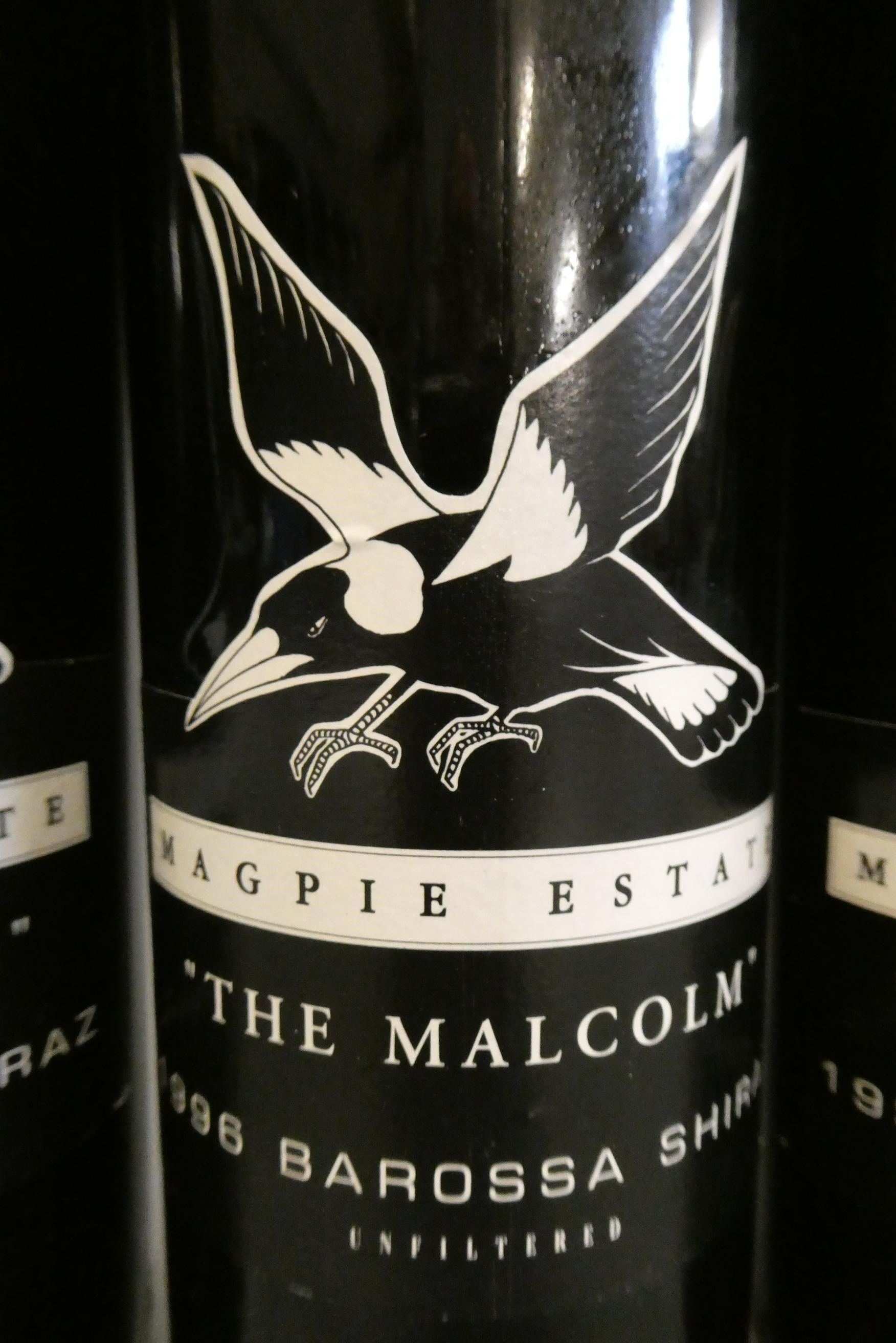 5 bottles "The Malcolm", 1996, Magpie Estate, Barossa shiraz (Est. plus 24% premium inc. VAT) Image