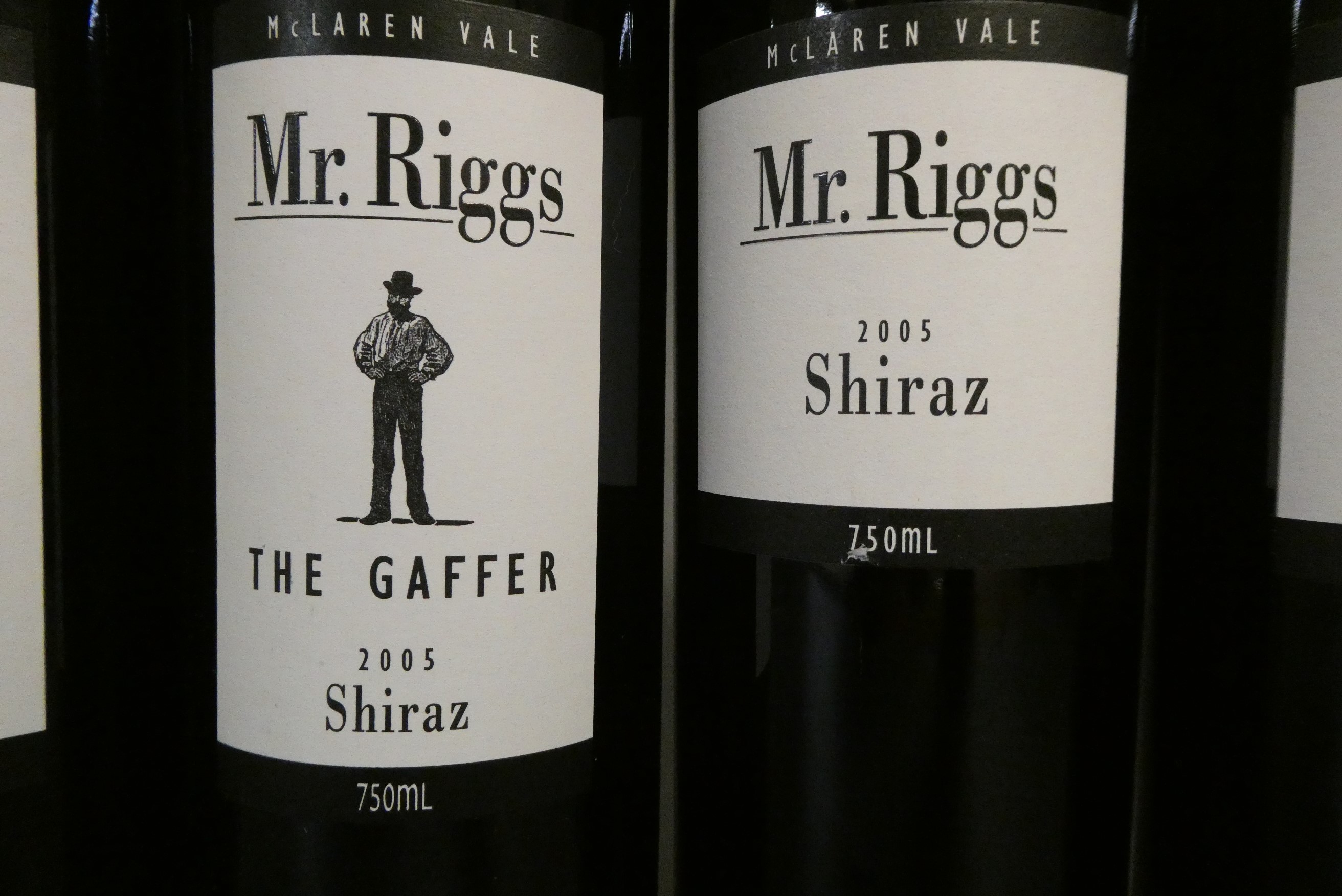 6 bottles comprising 3 Mr Riggs 2005 The Gaffer shiraz, 2 Mr Riggs 2005 shiraz and 1 Astrolabe 2018 Image