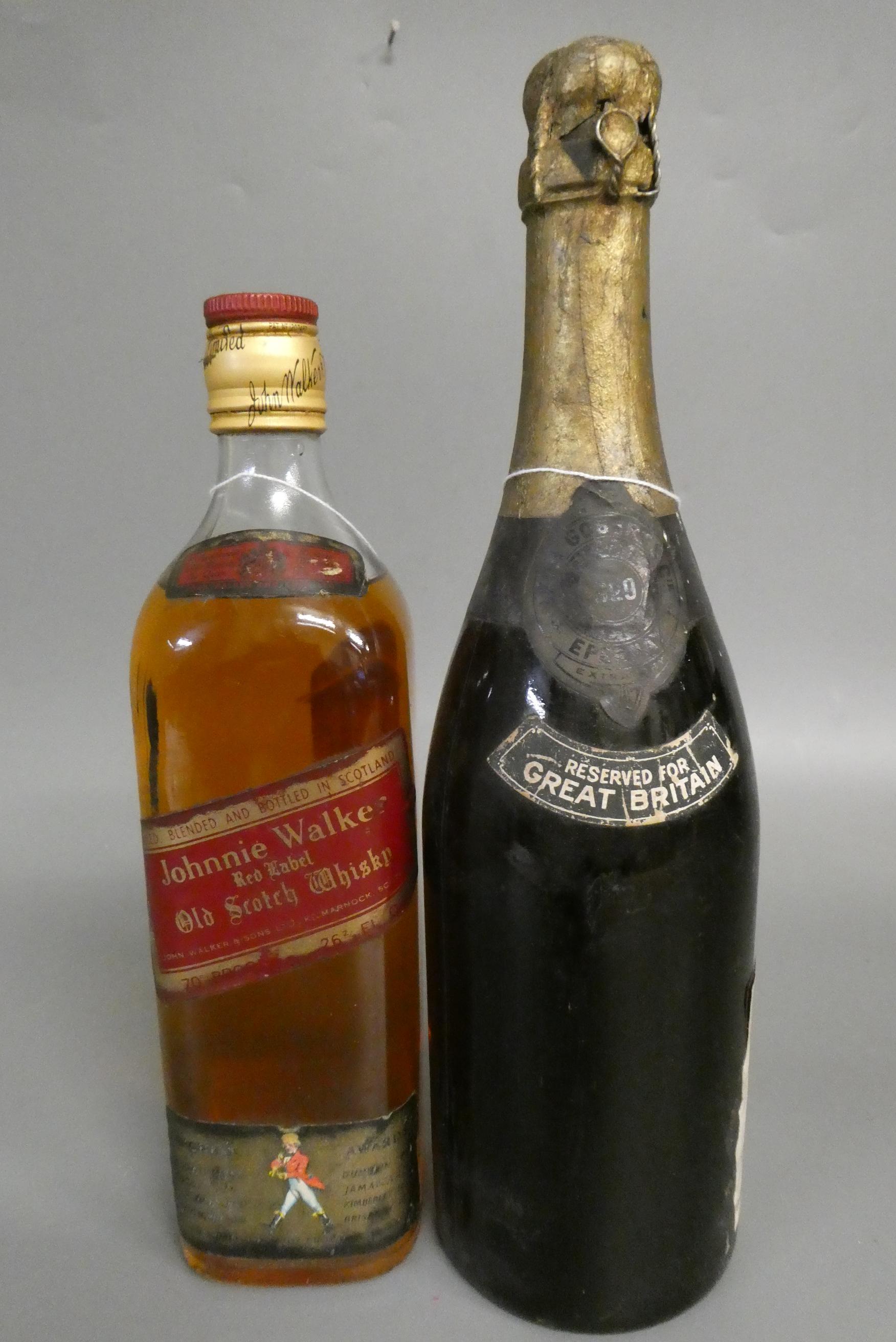1 bottle Leon Gobert & Cie 1929 vintage champagne "Reserved for Great Britain", together with a Image