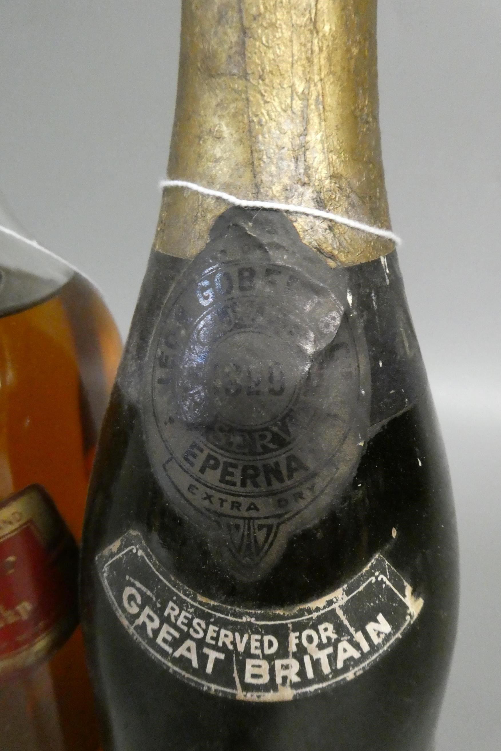 1 bottle Leon Gobert & Cie 1929 vintage champagne "Reserved for Great Britain", together with a Image