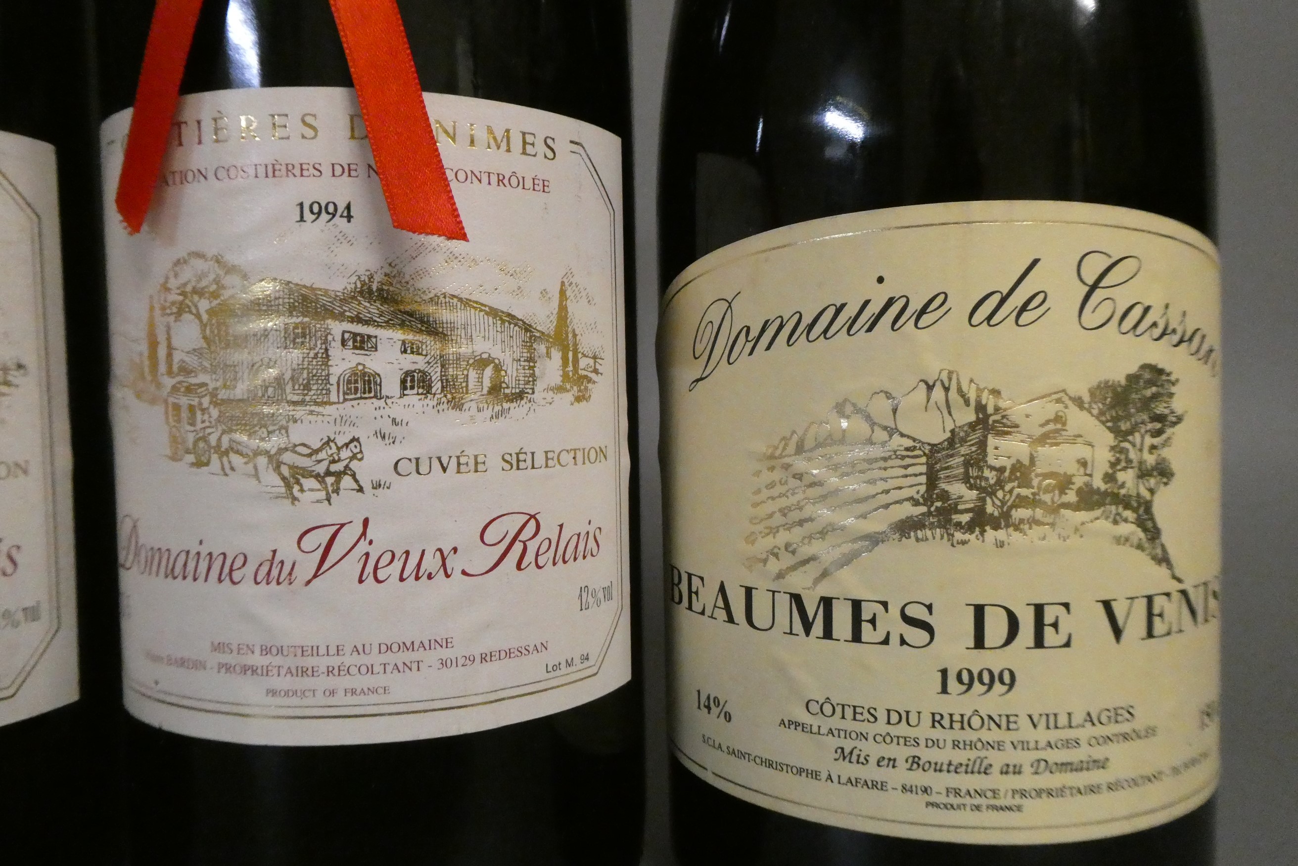 3 magnums of French red, comprising 2 1994 Domaine du Vieux Relais and 1 1999 Beaumes de Venise, Image