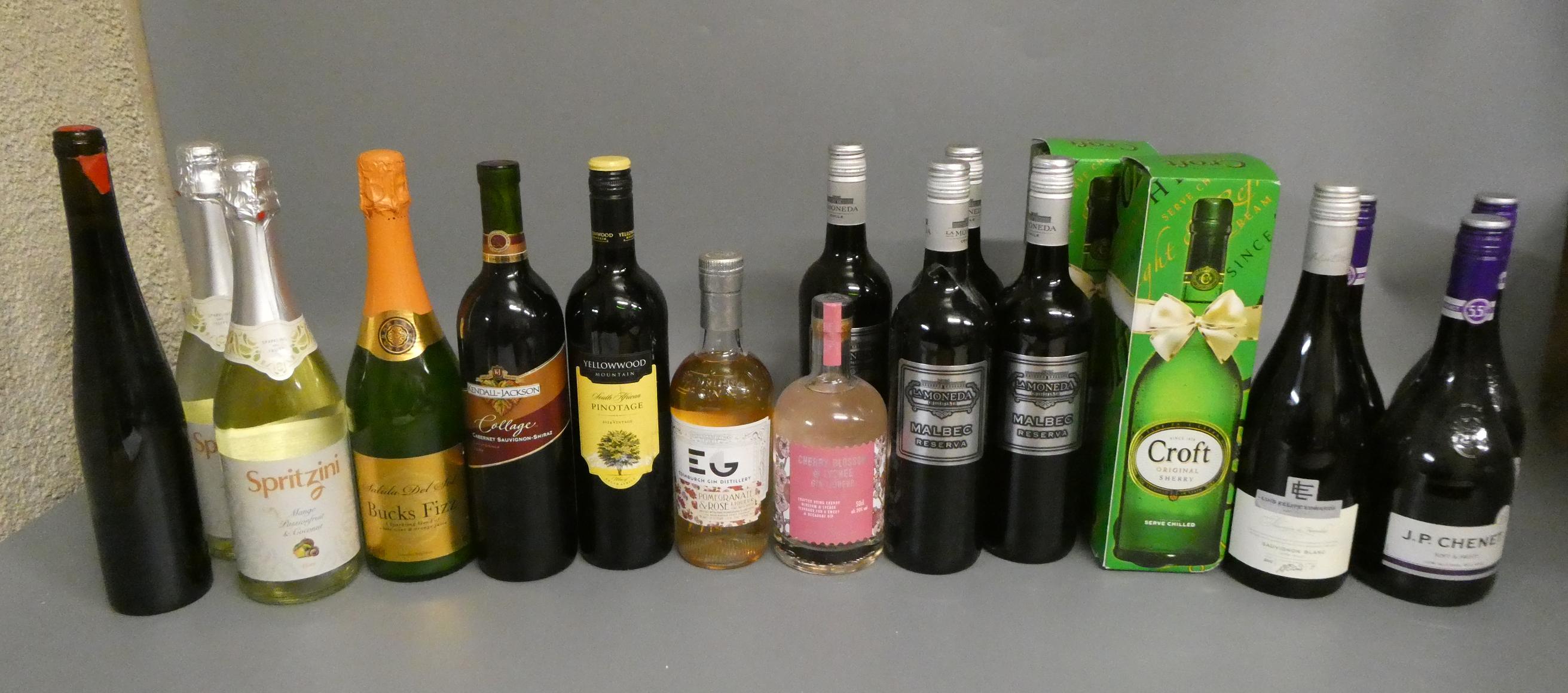 19 bottles of mixed wine & liqueur Image