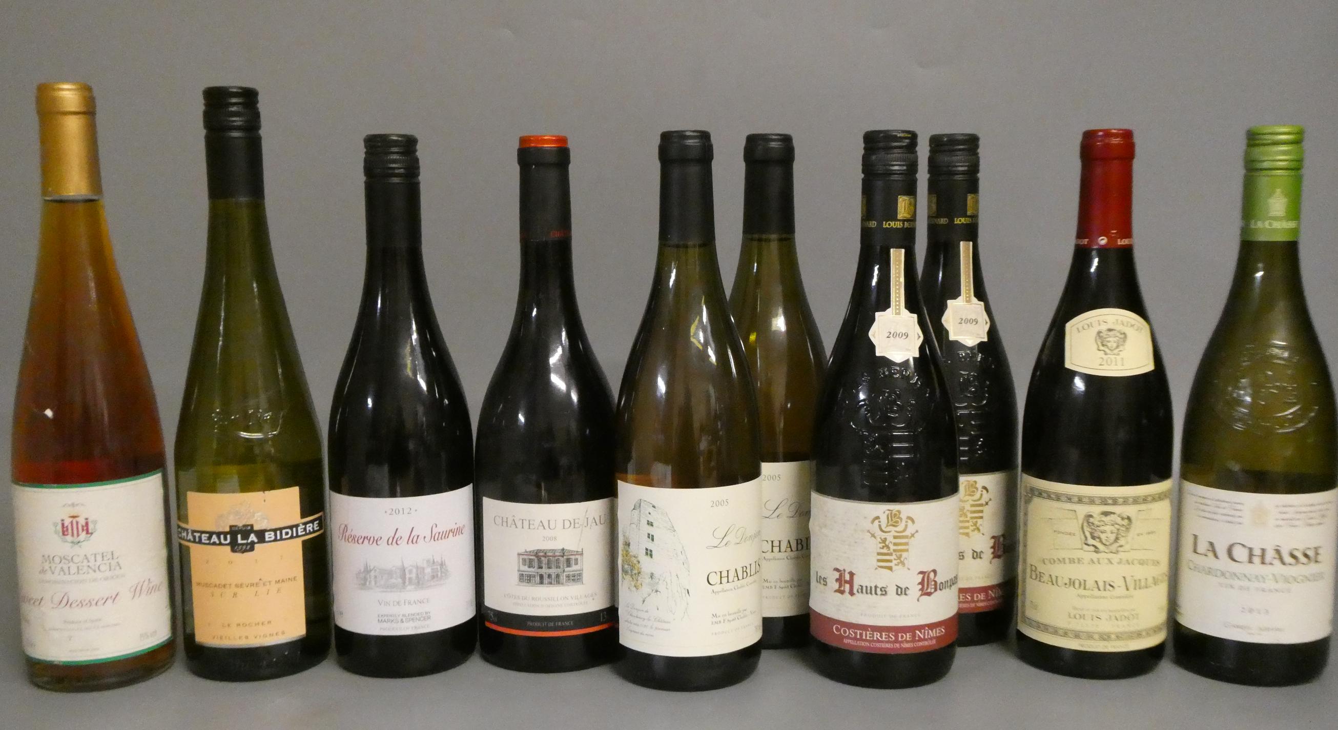 10 bottles of mainly French wine Image