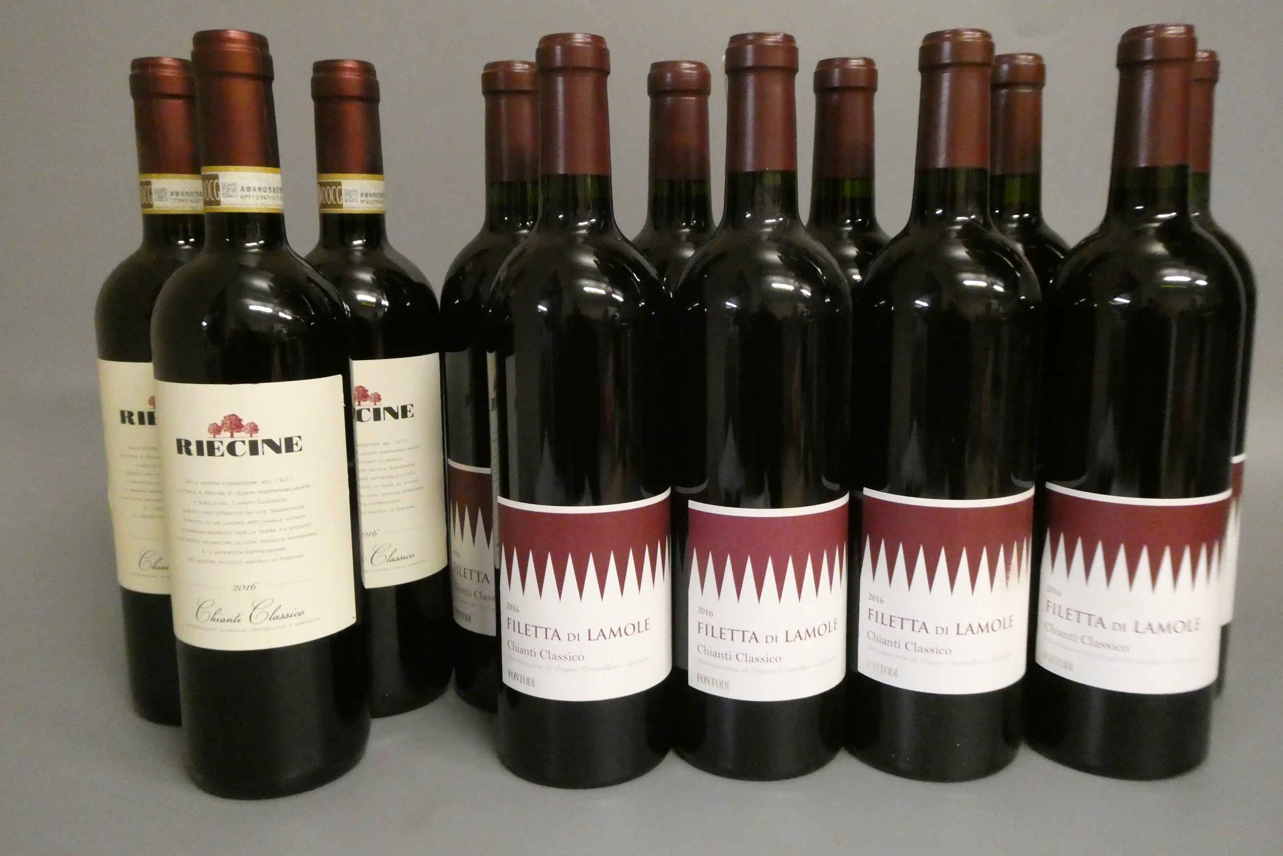 12 bottles 2016 Chianti Classico, comprising 9 Filetta di Lamole, and 3 Riecine (Est. plus 24% Image