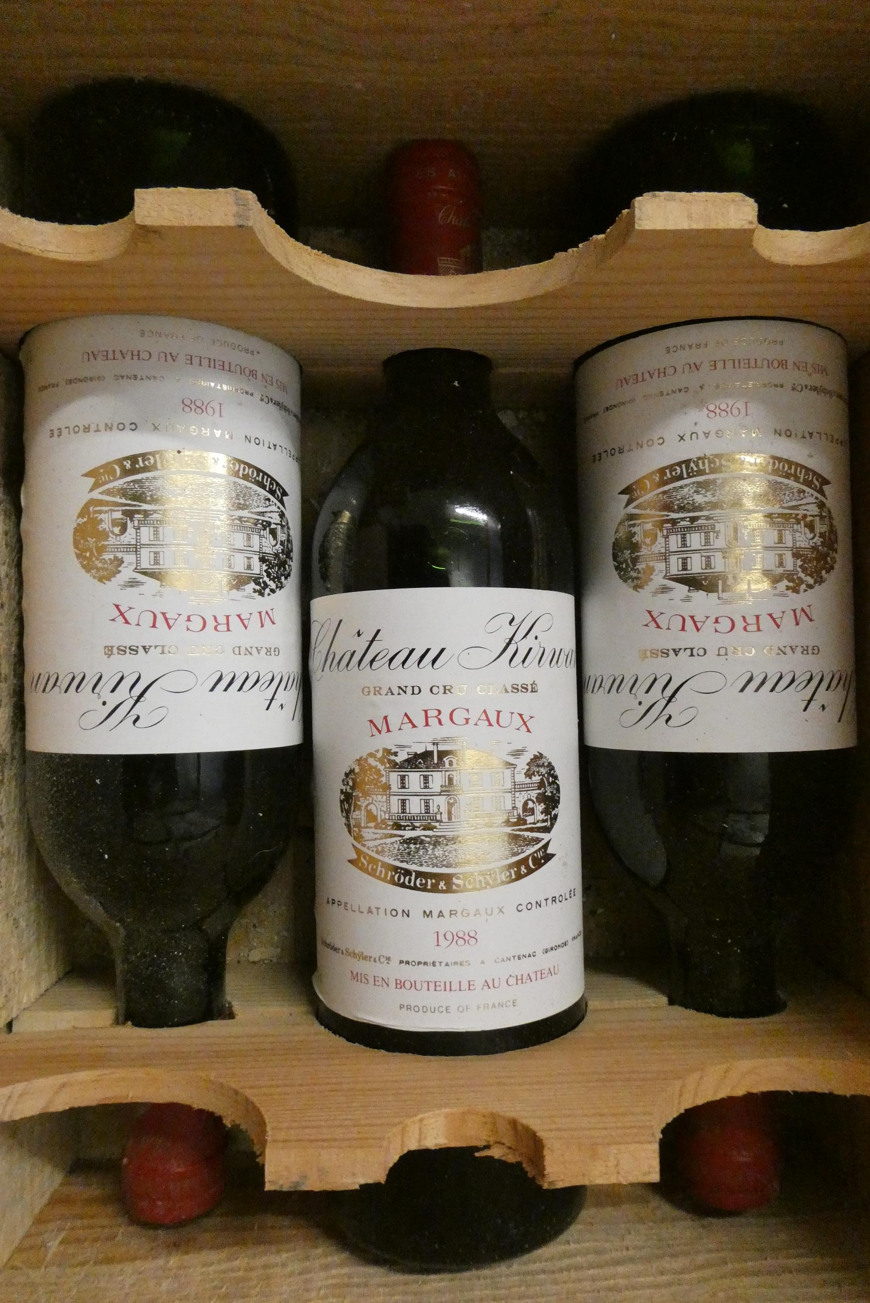 3 bottles Chateau Kirwan, 1988, Margaux, grand cru classe, OWC (Est. plus 24% premium inc. VAT) Image