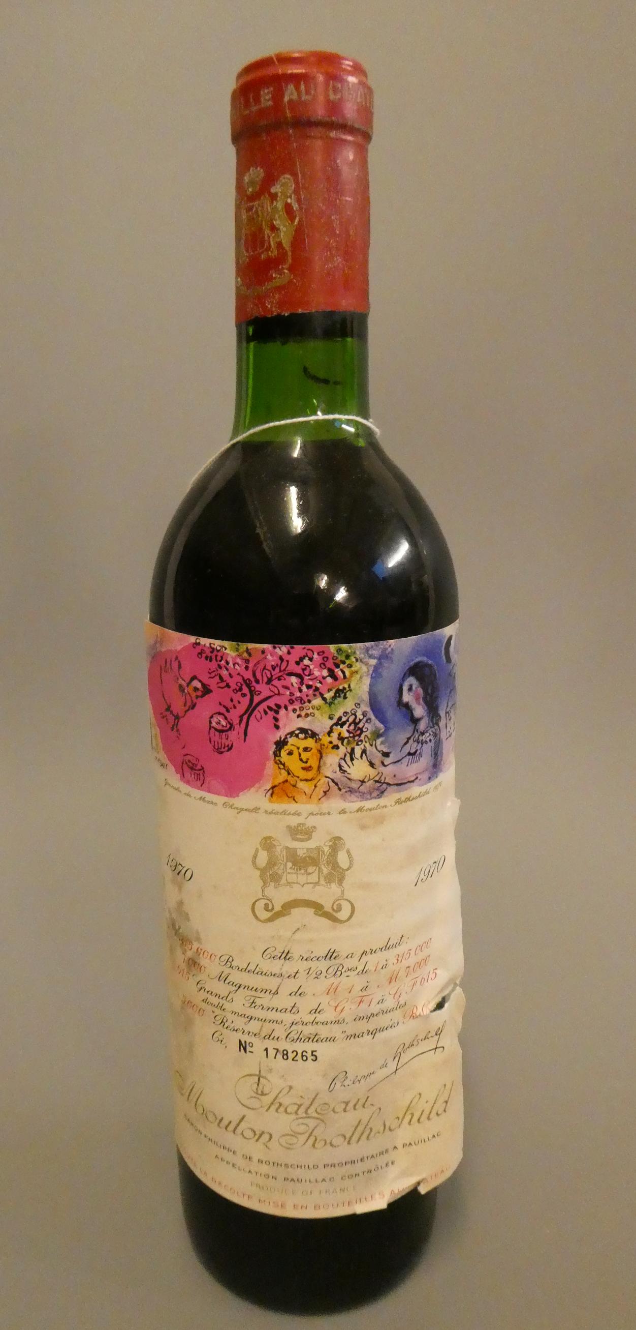 1 bottle Chateau Mouton Rothschild, 1970, Reserve du Chateau Marquees (Est. plus 24% premium inc. Image