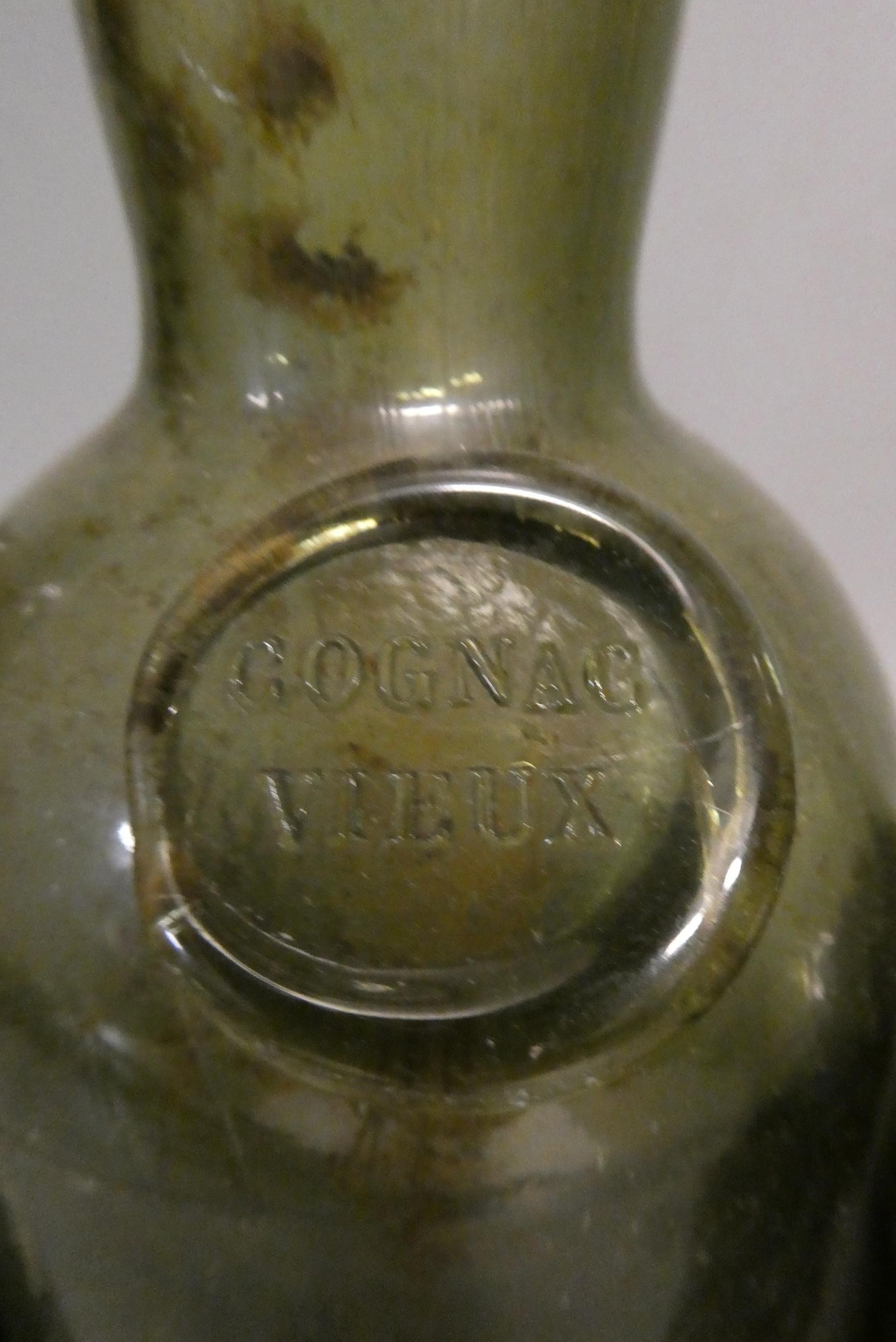 1 bottle Offley LBV 1985 port, 1 bottle 1991 Inkerman Cabernet Krymske, 1 antique cognac bottle, Image