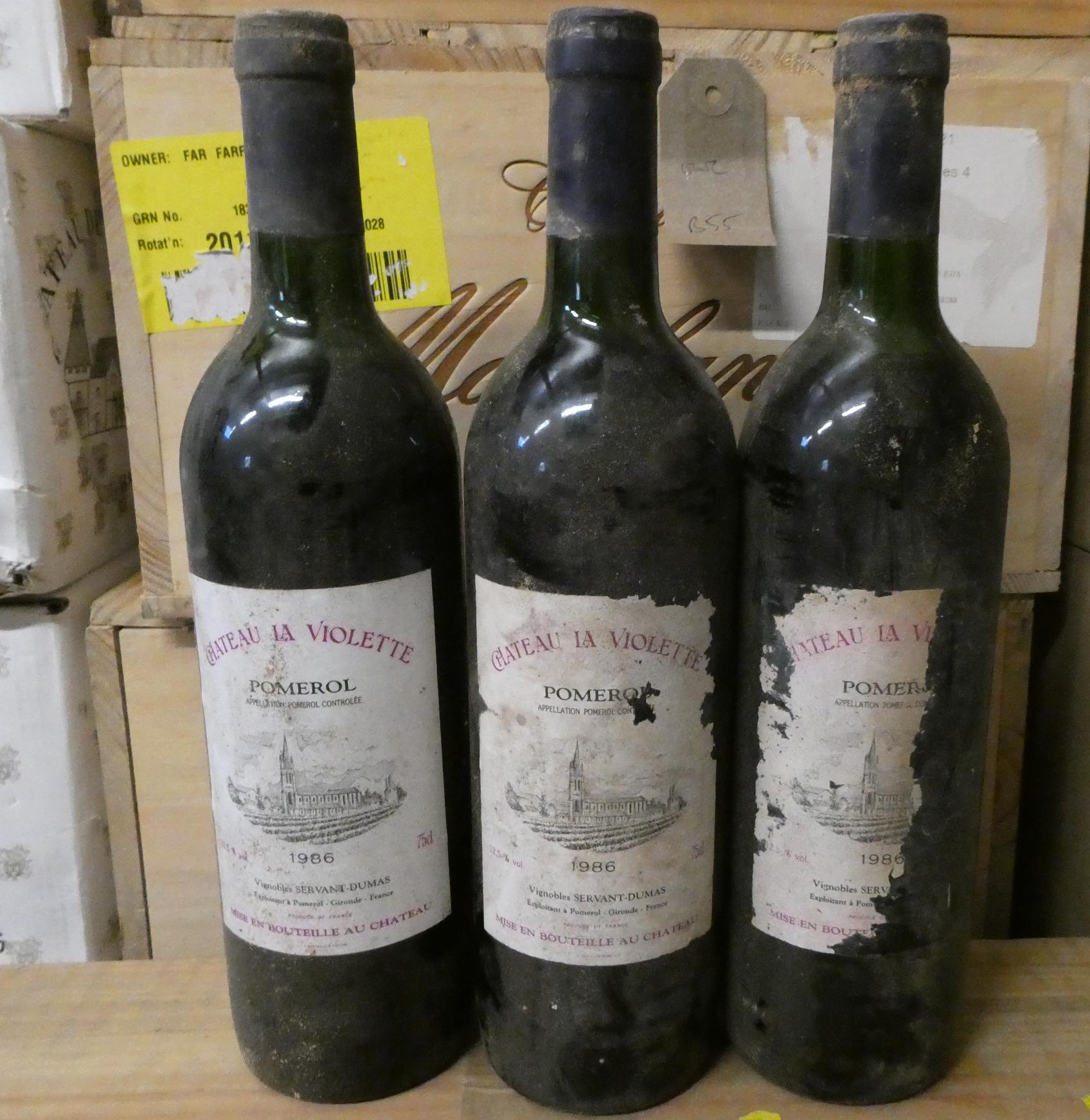 3 bottles Chateau La Violette, 1986, Pomerol (Est. plus 24% premium inc. VAT) Image