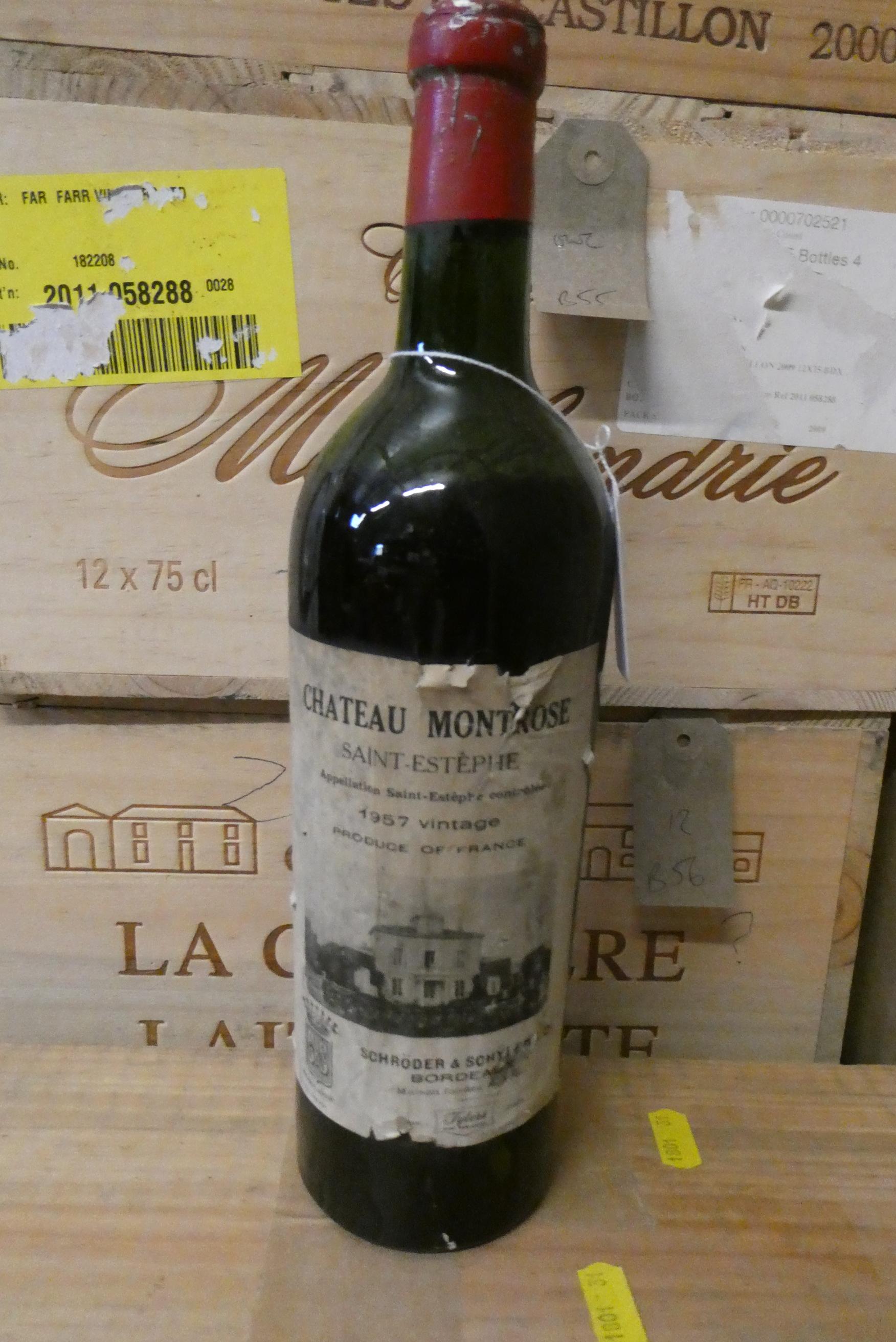 1 bottle Chateau Montrose, 1957, Saint-Estephe, Schroder & Schyler & Co. (Est. plus 24% premium inc. Image