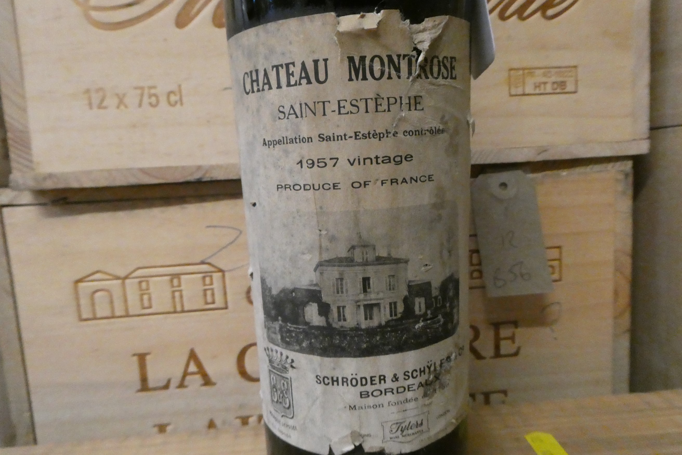1 bottle Chateau Montrose, 1957, Saint-Estephe, Schroder & Schyler & Co. (Est. plus 24% premium inc. Image