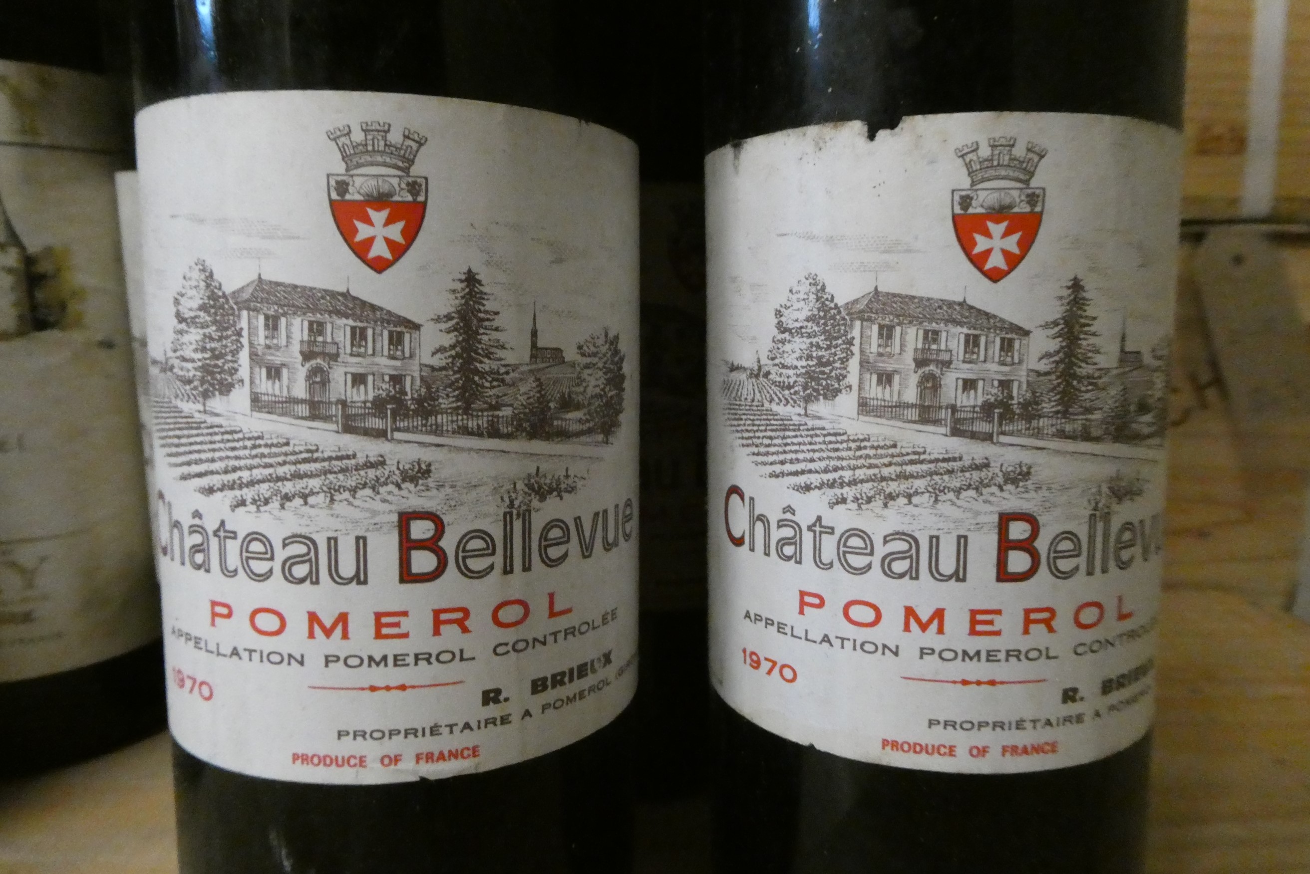 5 bottles Chateau Bellevue, 1970, Pomerol, together with 3 Chateau Feytit Clinet, 1970, Pomerol with Image