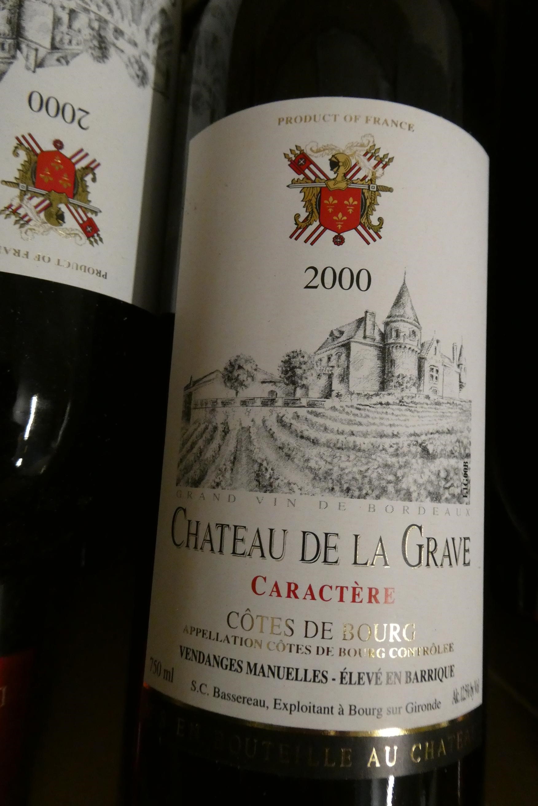 12 bottles Chateau De La Grave, 2000, Caractere, Cotes de Bourg, OC (Est. plus 24% premium inc. VAT) Image