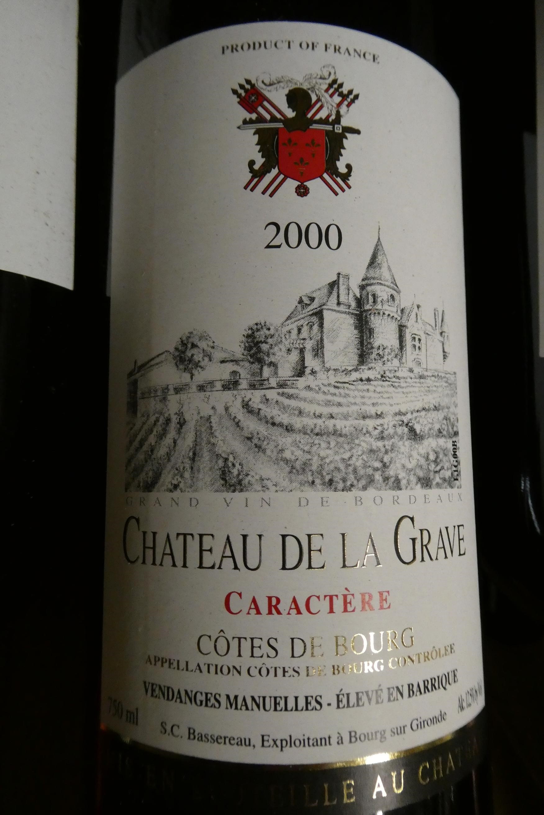 12 bottles Chateau De La Grave, 2000, Caractere, Cotes de Bourg, OC (Est. plus 24% premium inc. VAT) Image