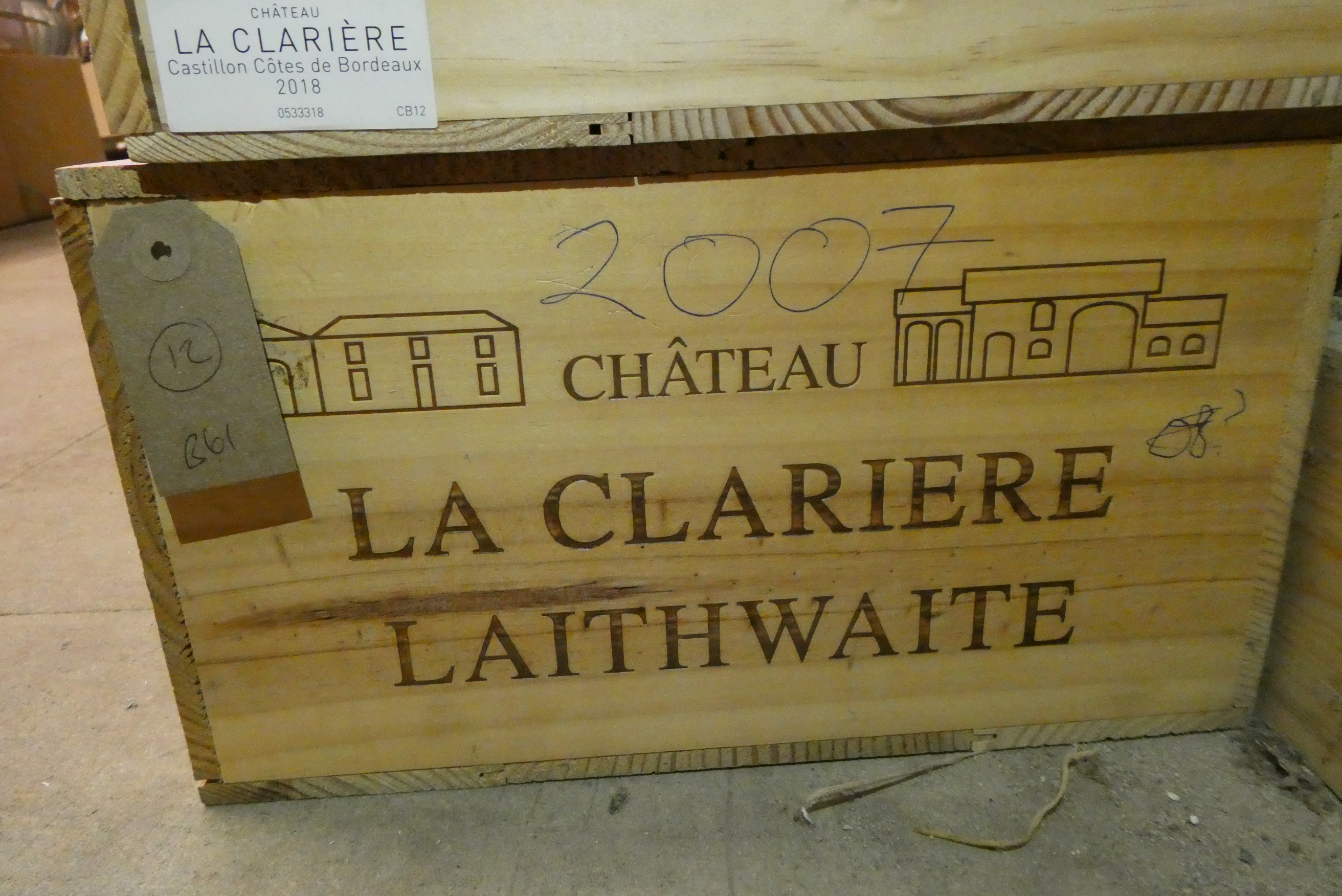 12 bottles Chateau La Clariere Laithwaite, 2007, Cotes de Castillon, OWC Image