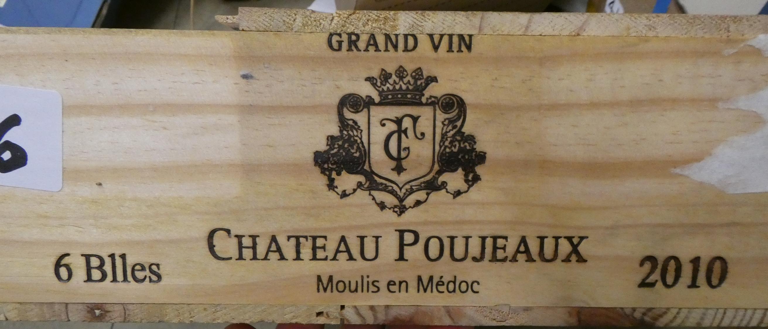 6 bottles Chateau Poujeaux, 2010, Moulis en Medoc, grand vin, OWC (Est. plus 24% premium inc. VAT) Image