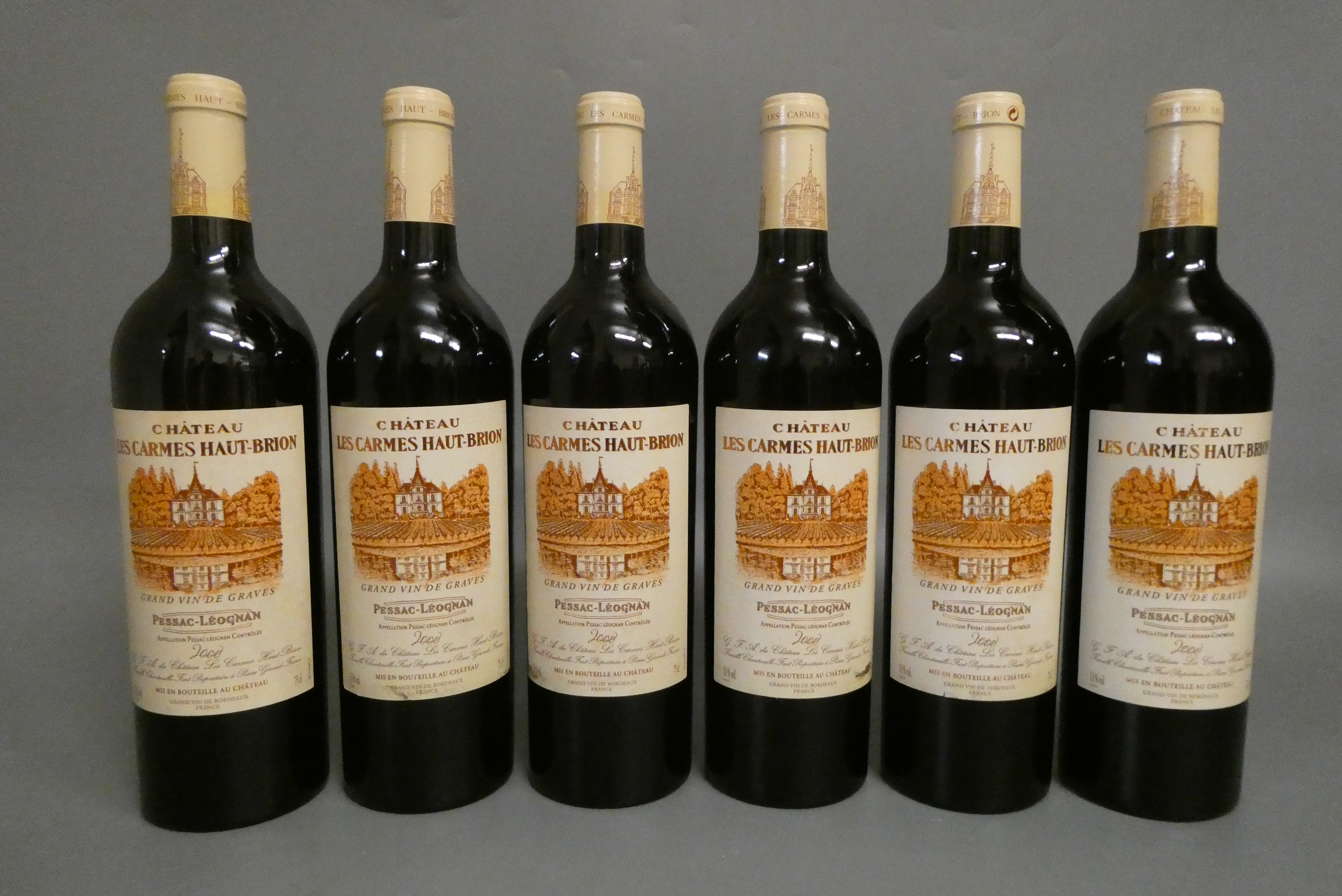 6 bottles Chateau Les Carmes Haut-Brion, 2000, Pessac-Leognan, Grand Vin de Graves (Est. plus 24% Image