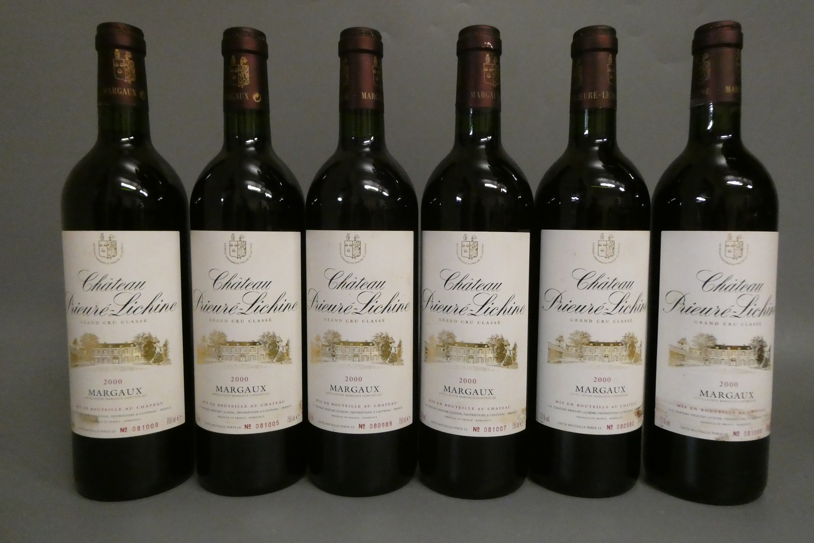 6 bottles Chateau Prieure-Lichine, 2000, Margaux, grand cru classe (Est. plus 24% premium inc. VAT) Image
