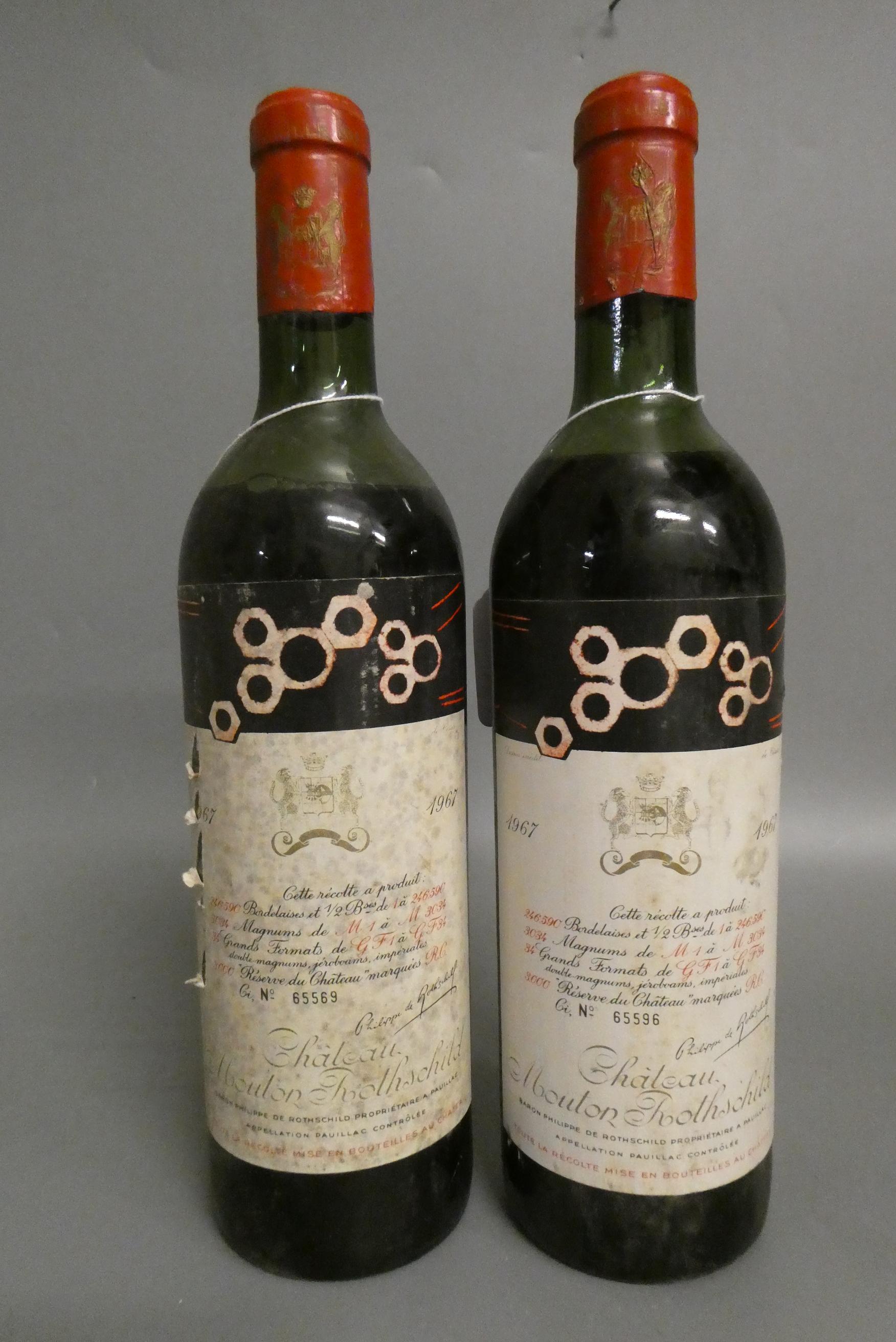 2 bottles Chateau Mouton Rothschild, 1967, pauillac (Est. plus 24% premium inc. VAT) Image
