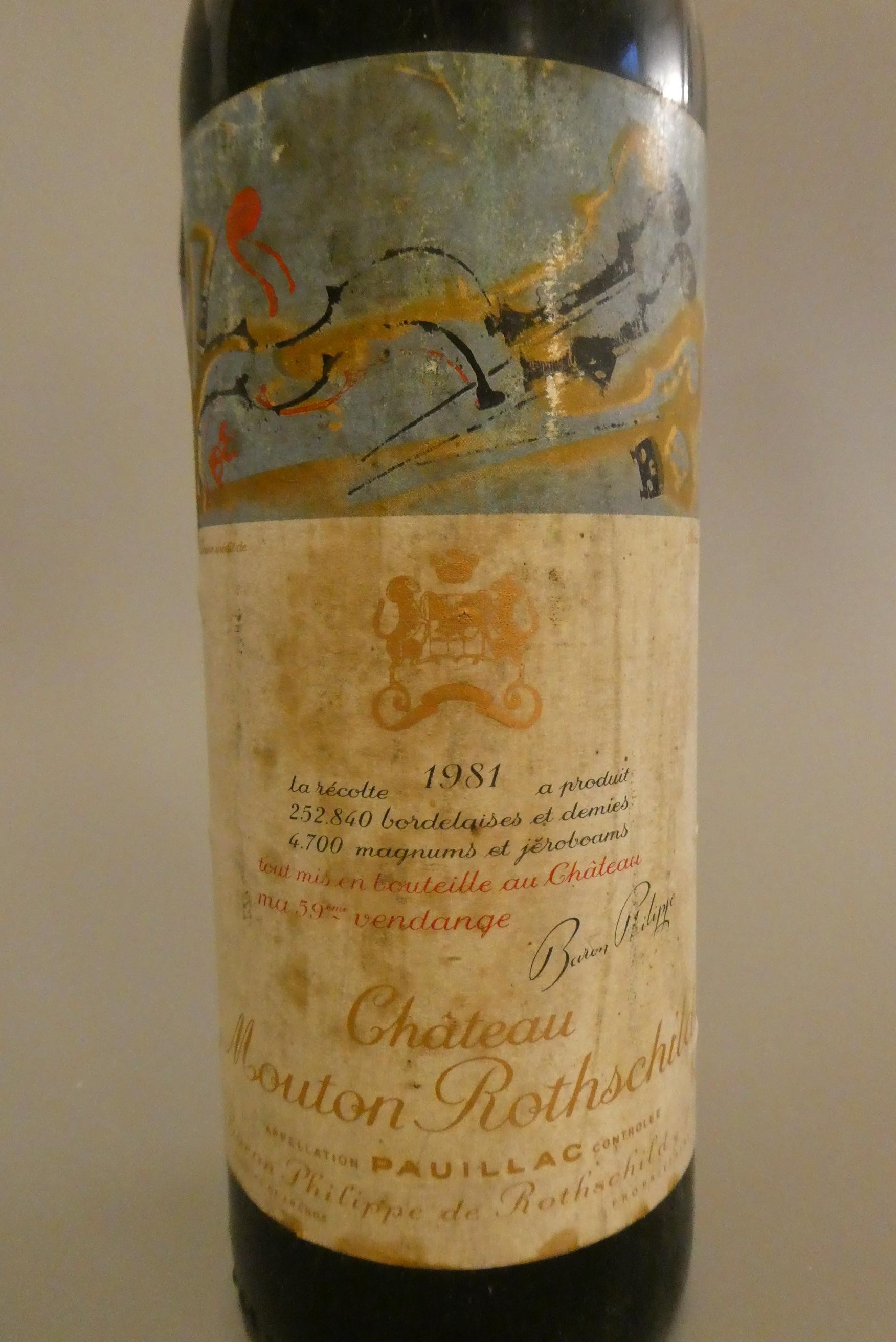 1 bottle Chateau Mouton Rothschild, 1981, pauillac (Est. plus 24% premium inc. VAT) Image