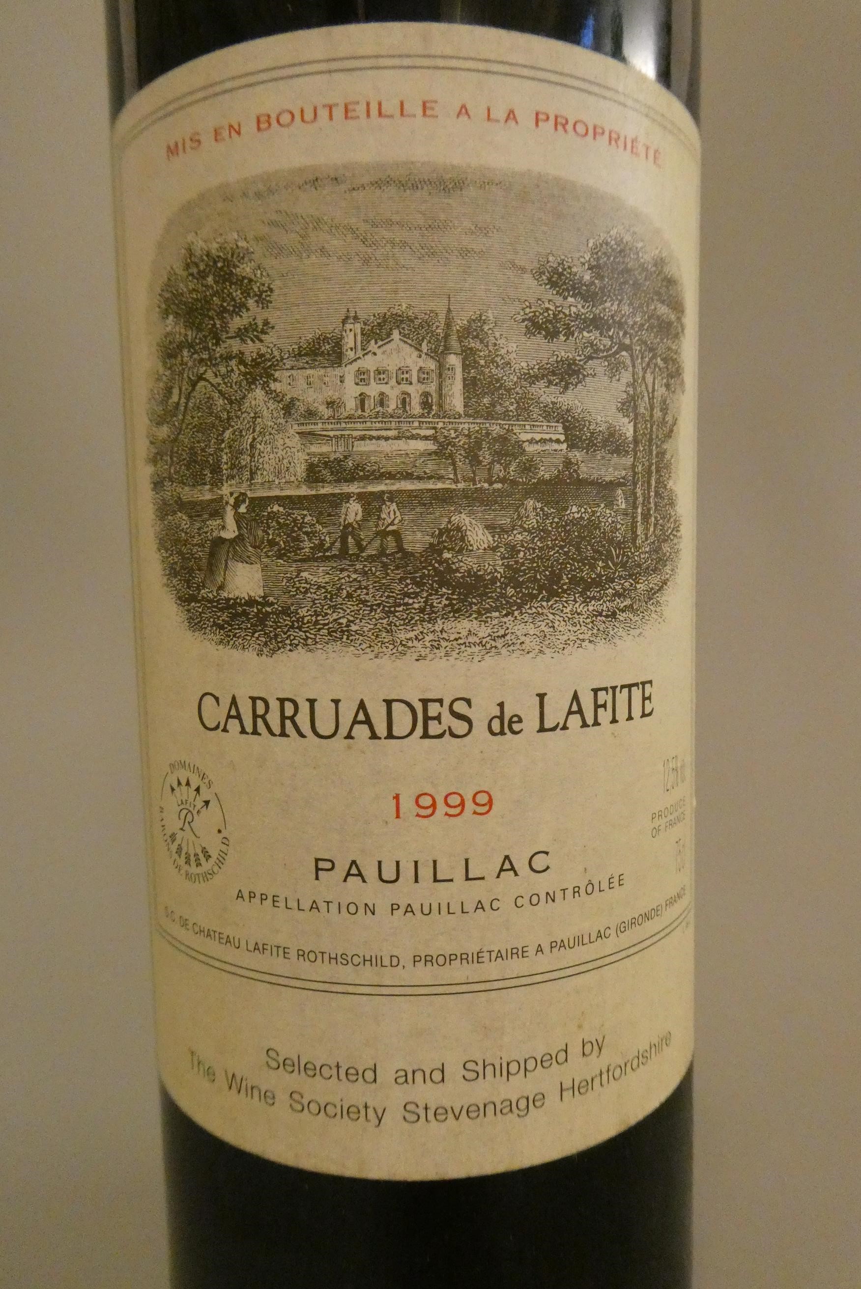 1 bottle Carruades de Lafite, 1999, pauillac (Est. plus 24% premium inc. VAT) Image
