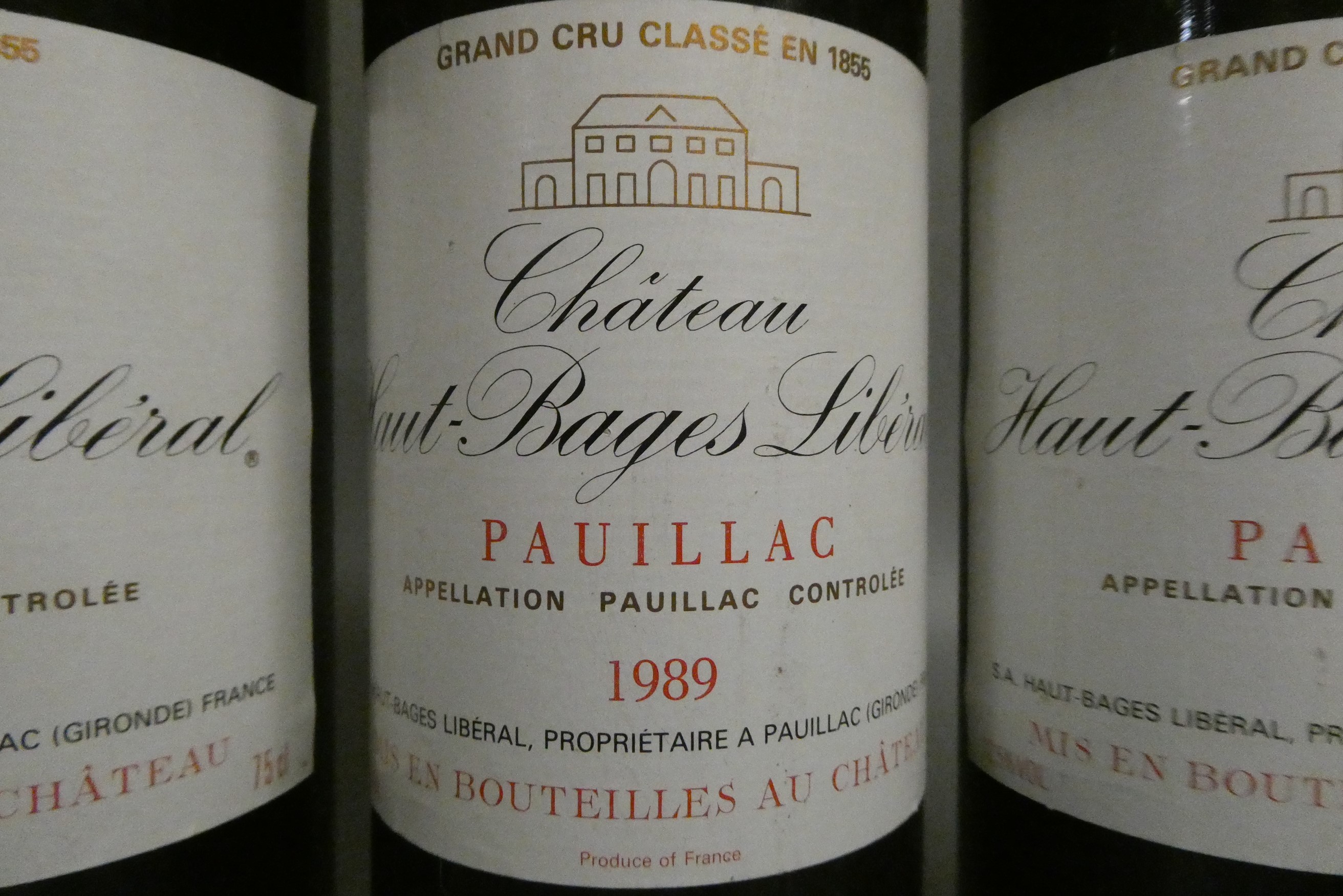 3 bottles Chateau Haut-Bages Liberal, 1989, pauillac, grand cru classe (Est. plus 24% premium inc. Image