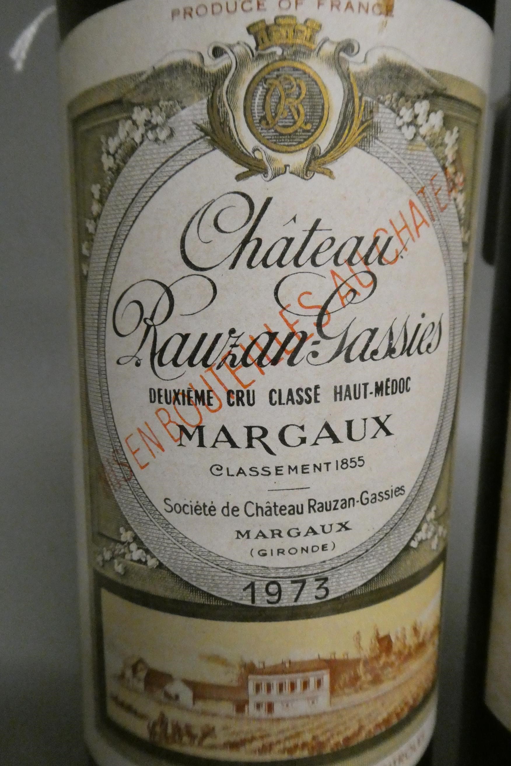 2 bottles Chateau Rauzan-Gassies, 1973, Margaux (Est. plus 24% premium inc. VAT) Image