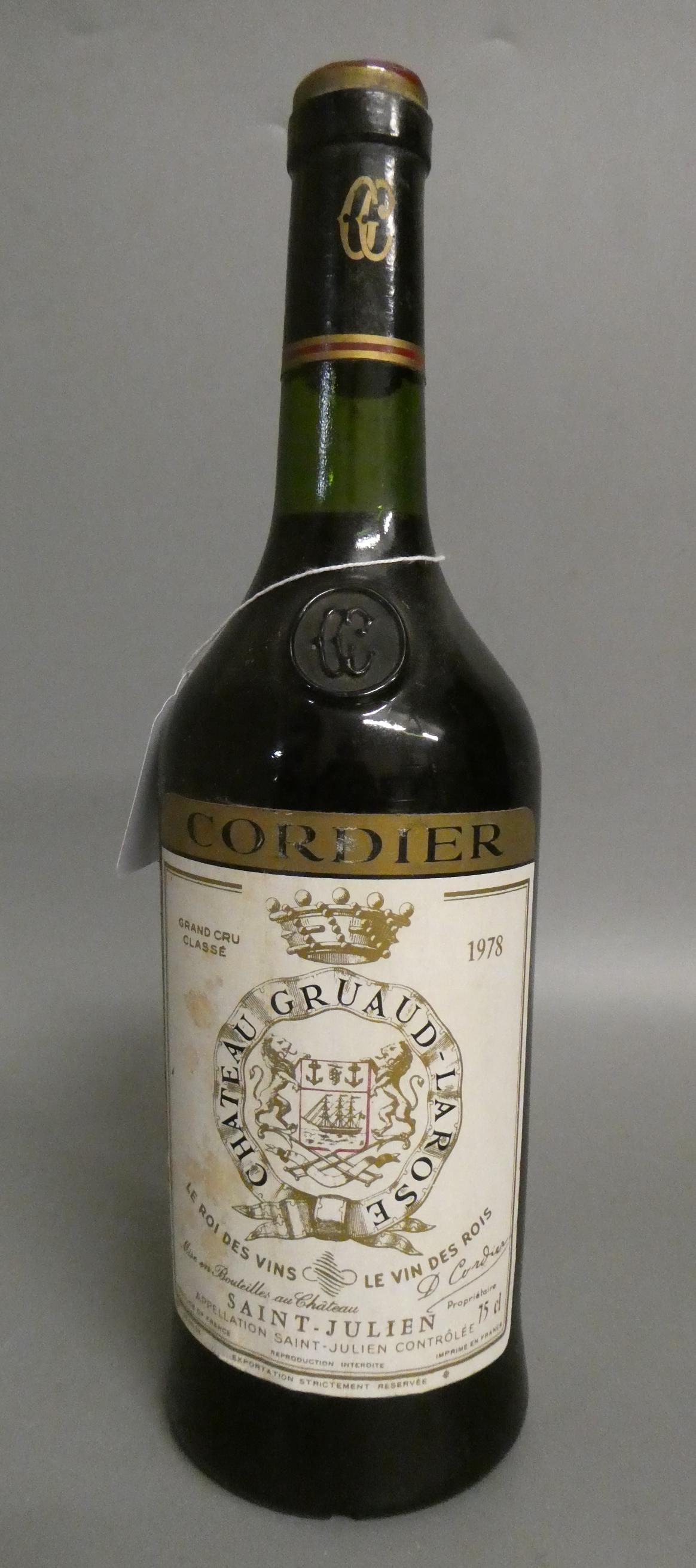 1 bottle Chateau Gruaud-Larose, 1978, Saint-Julien, Cordier, grand cru classe (Est. plus 24% premium Image