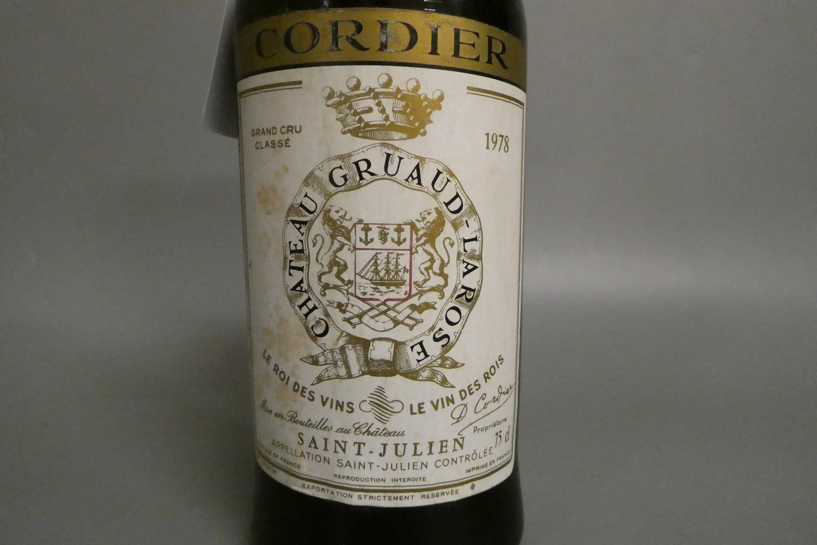 1 bottle Chateau Gruaud-Larose, 1978, Saint-Julien, Cordier, grand cru classe (Est. plus 24% premium Image