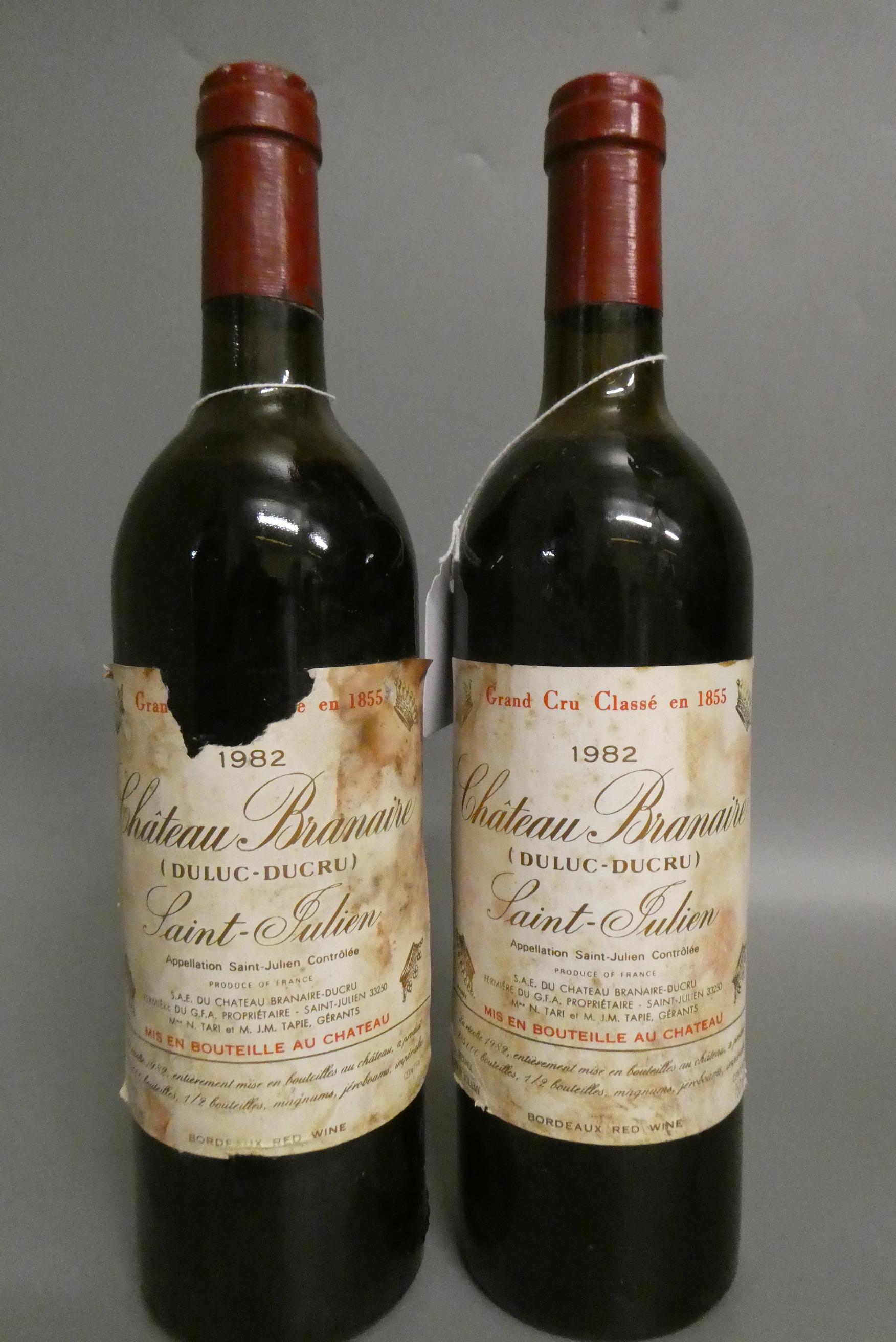 2 bottles Chateau Branaire, 1982, Duluc-Ducru, Saint-Julien, grand cru classe (Est. plus 24% premium Image