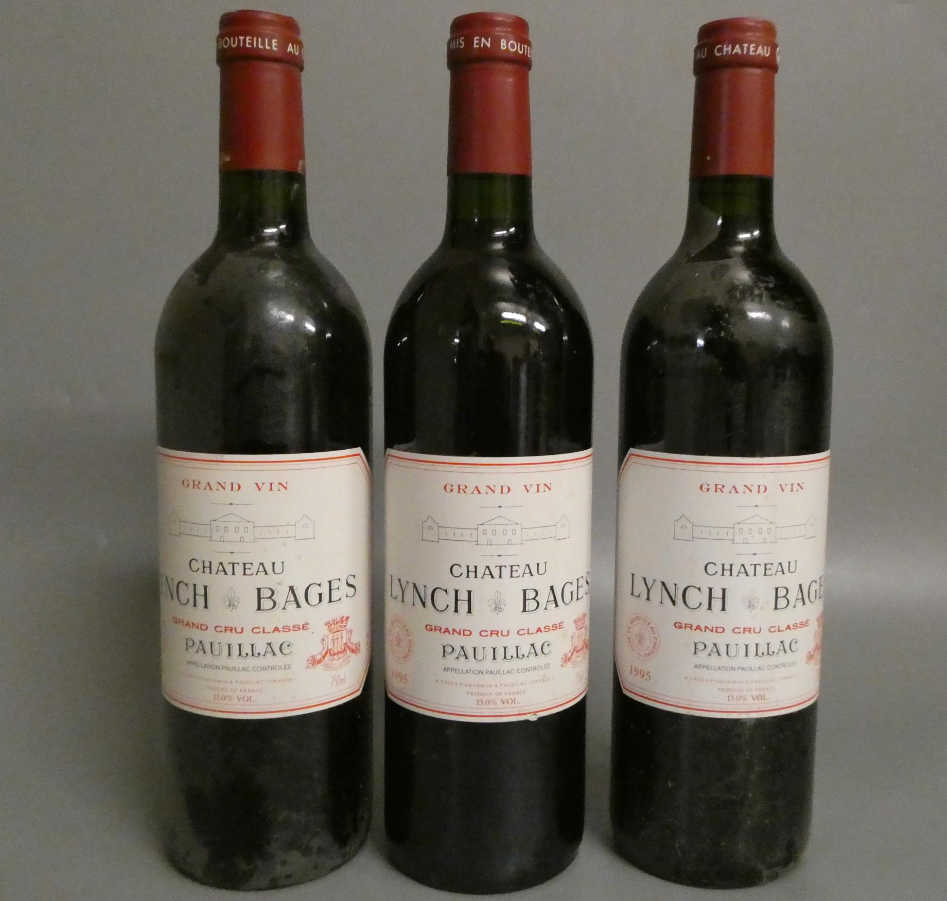 3 bottles Chateau Lynch Bages, 1995, pauillac, grand cru classe (Est. plus 24% premium inc. VAT) Image