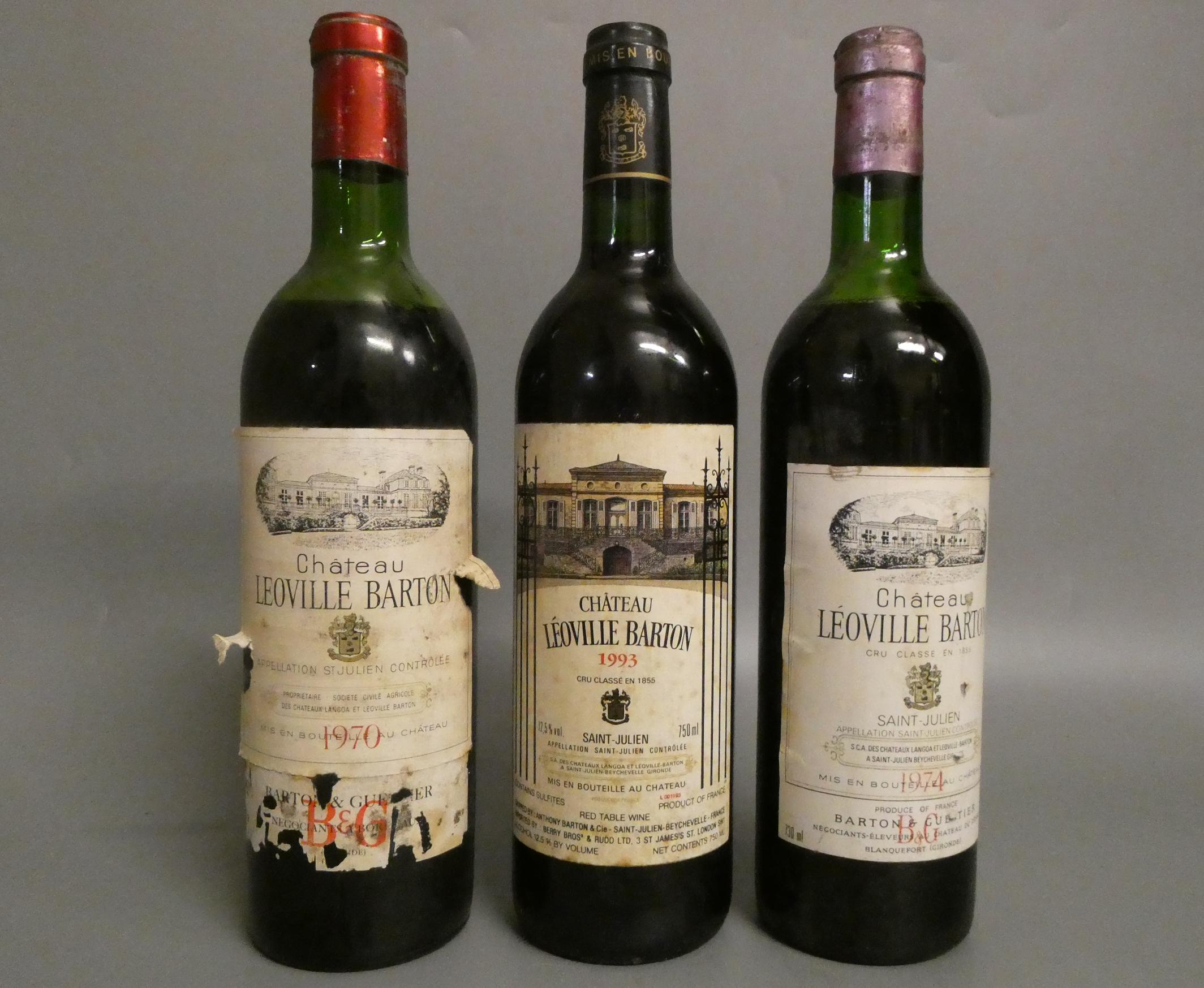 3 bottles Chateau Leoville Barton, Saint-Julien, comprising 1 1970, 1 1974 & 1 1993 (Est. plus 24% Image