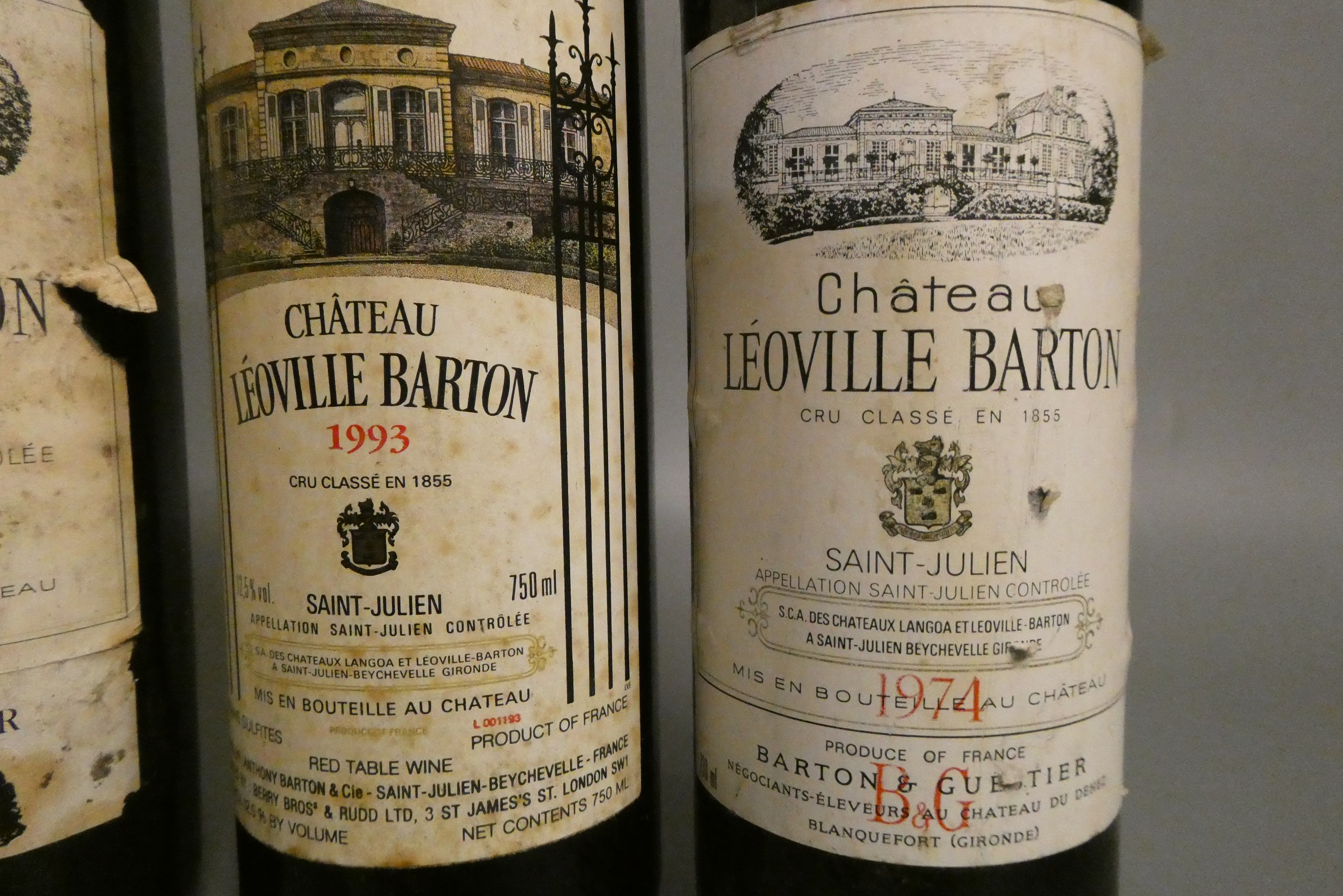 3 bottles Chateau Leoville Barton, Saint-Julien, comprising 1 1970, 1 1974 & 1 1993 (Est. plus 24% Image