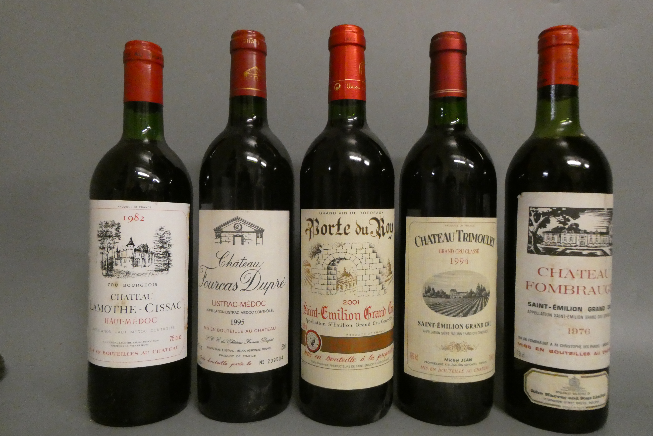 5 bottles vintage Bordeaux Image