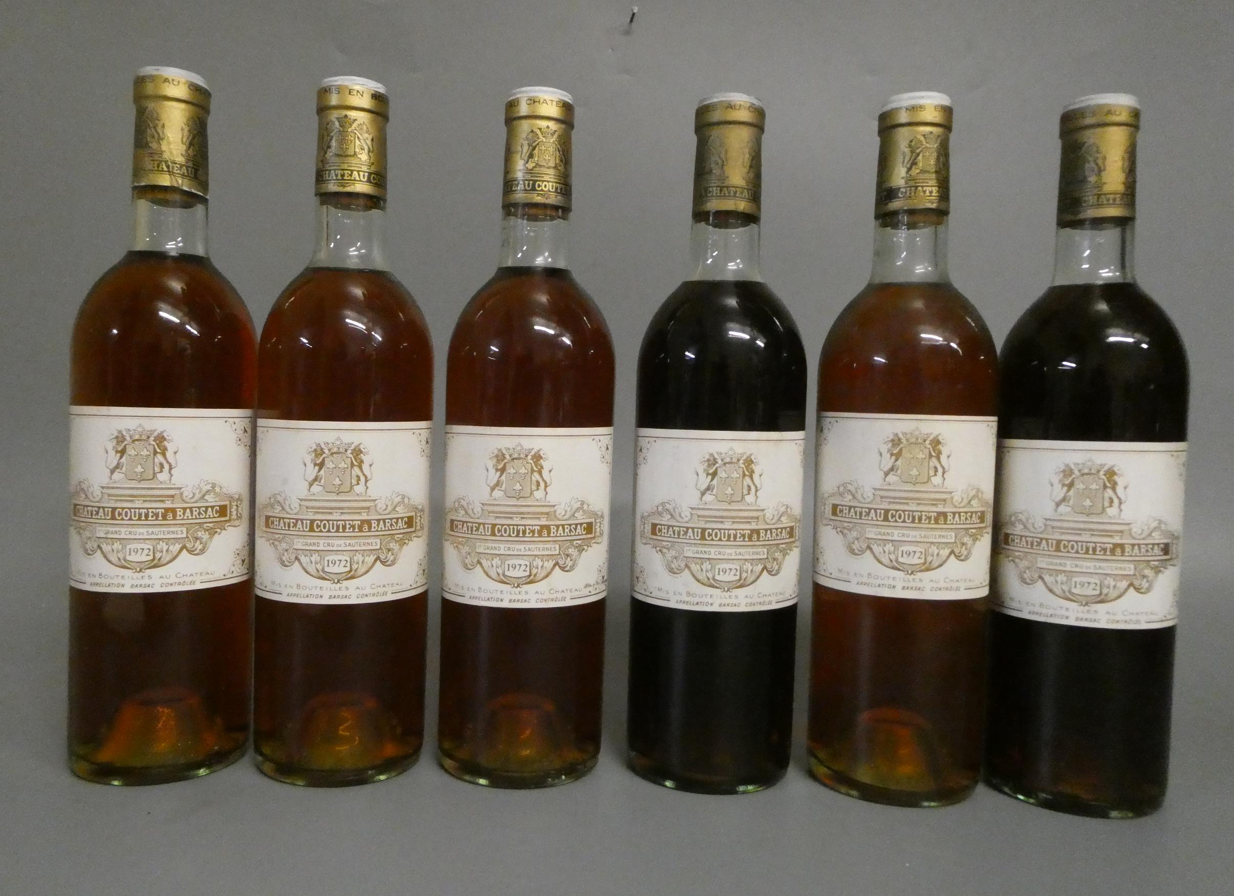 6 bottles Chateau Coutet a Barsac, 1972, 1er grand cru, sauternes (Est. plus 24% premium inc. VAT) Image