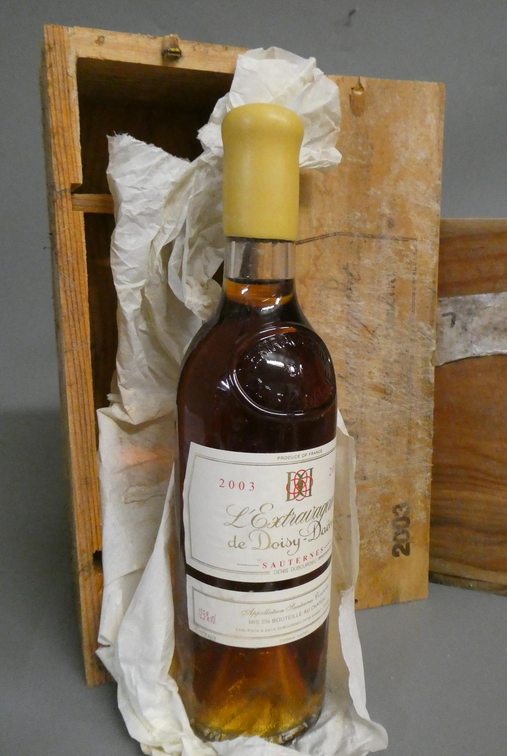 6 half bottles L'Extravagant de Doisy-Daene, 2003, sauternes, OWC (Est. plus 24% premium inc. VAT) Image