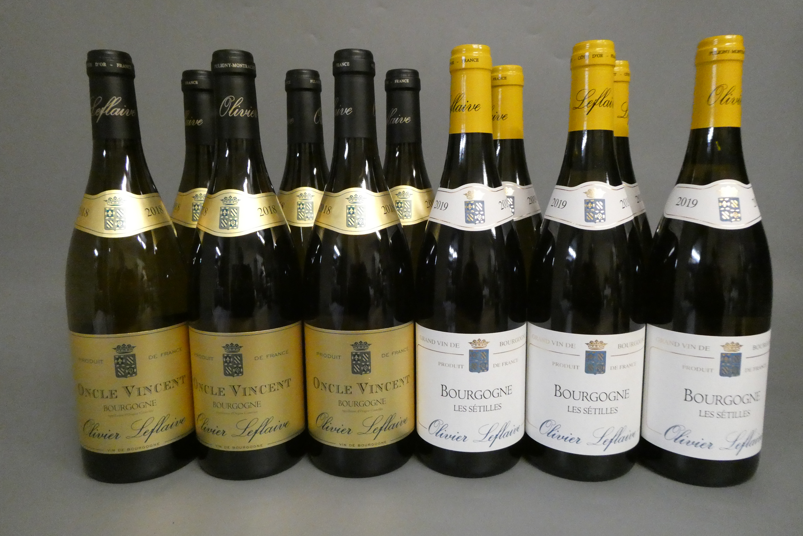 12 bottles Bourgogne Blanc Olivier Leflaive, 6 2018 Les Setilles & 6 2019 Oncle Vincent (Est. plus Image