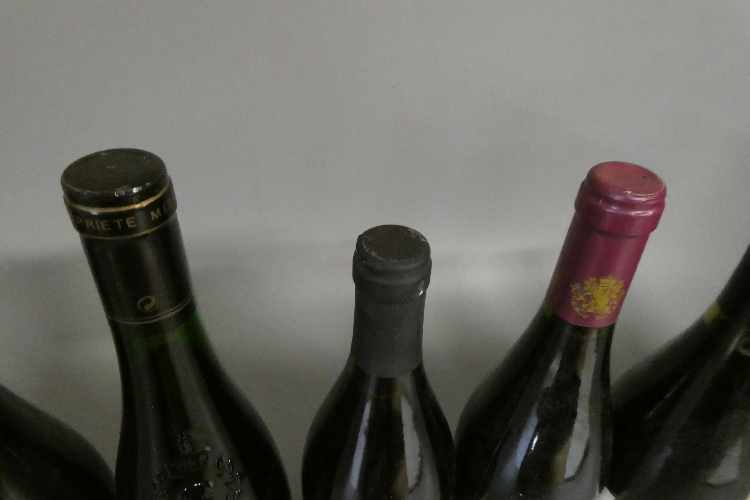 9 bottles of red Burgundy Image