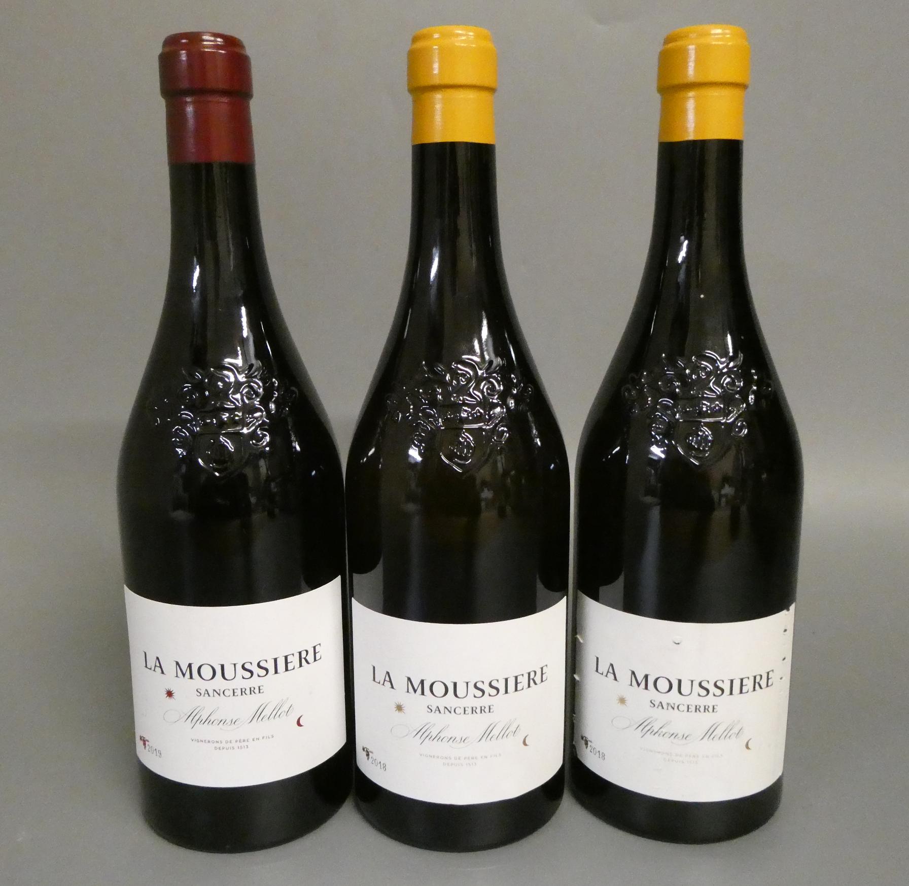 3 bottles Alphonse Mellot Sancerre "La Moussiere", comprising 2 2018 Sancerre Blanc & 1 Sancerre Image