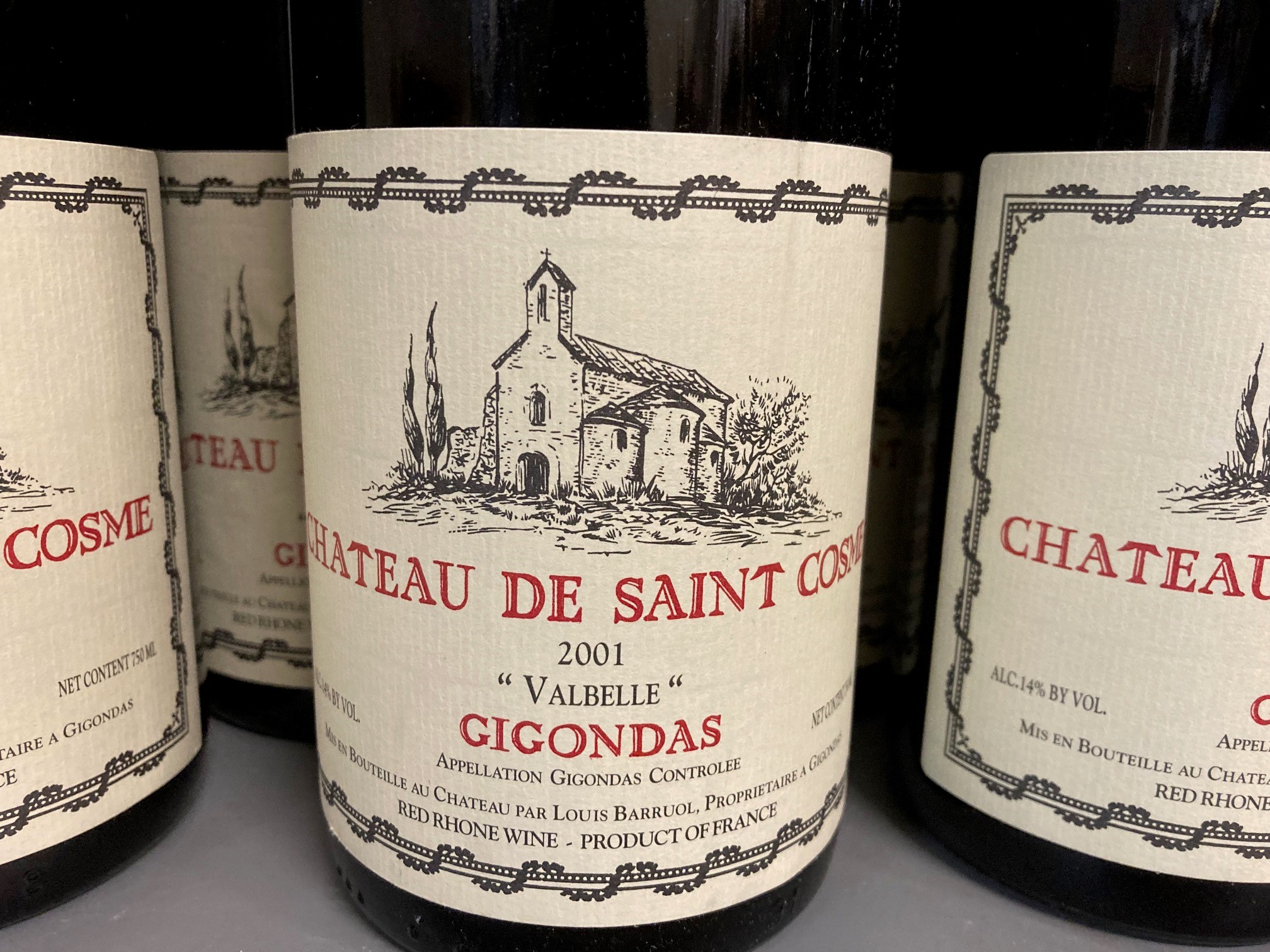 6 bottles Chateau de Saint Cosme, 2001, "Valbelle", Gigondas (Est. plus 24% premium inc. VAT) Image