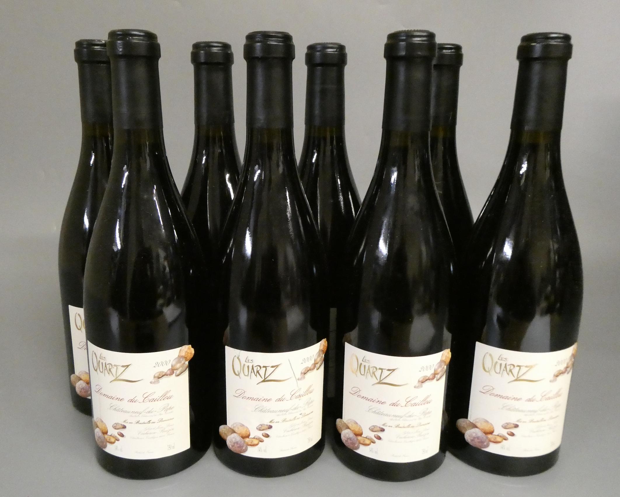 8 bottles Les Quartz, 2000, Chateauneuf-du-Pape, Domaine du Caillou (Est. plus 24% premium inc. VAT) Image
