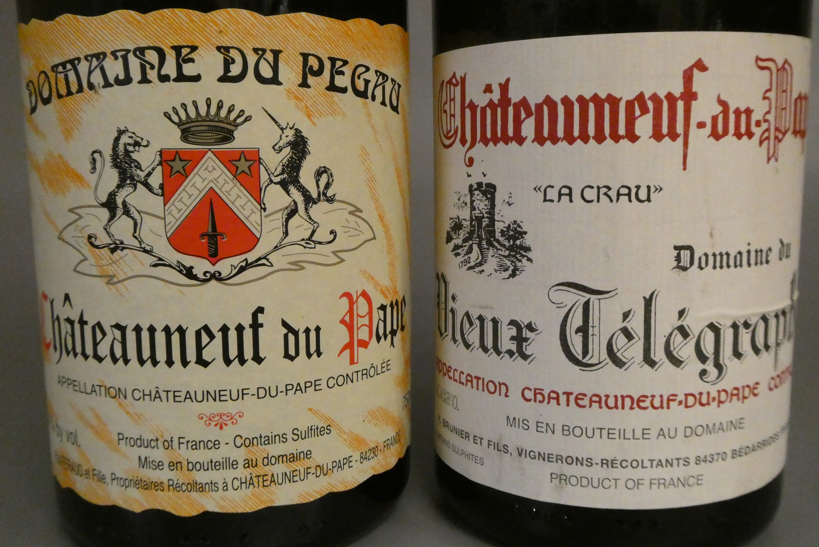 2 bottles Chateauneuf-du-Pape 2010 vintage, comprising 1 Domaine du Pegau and 1 Domaine du Dieux Image