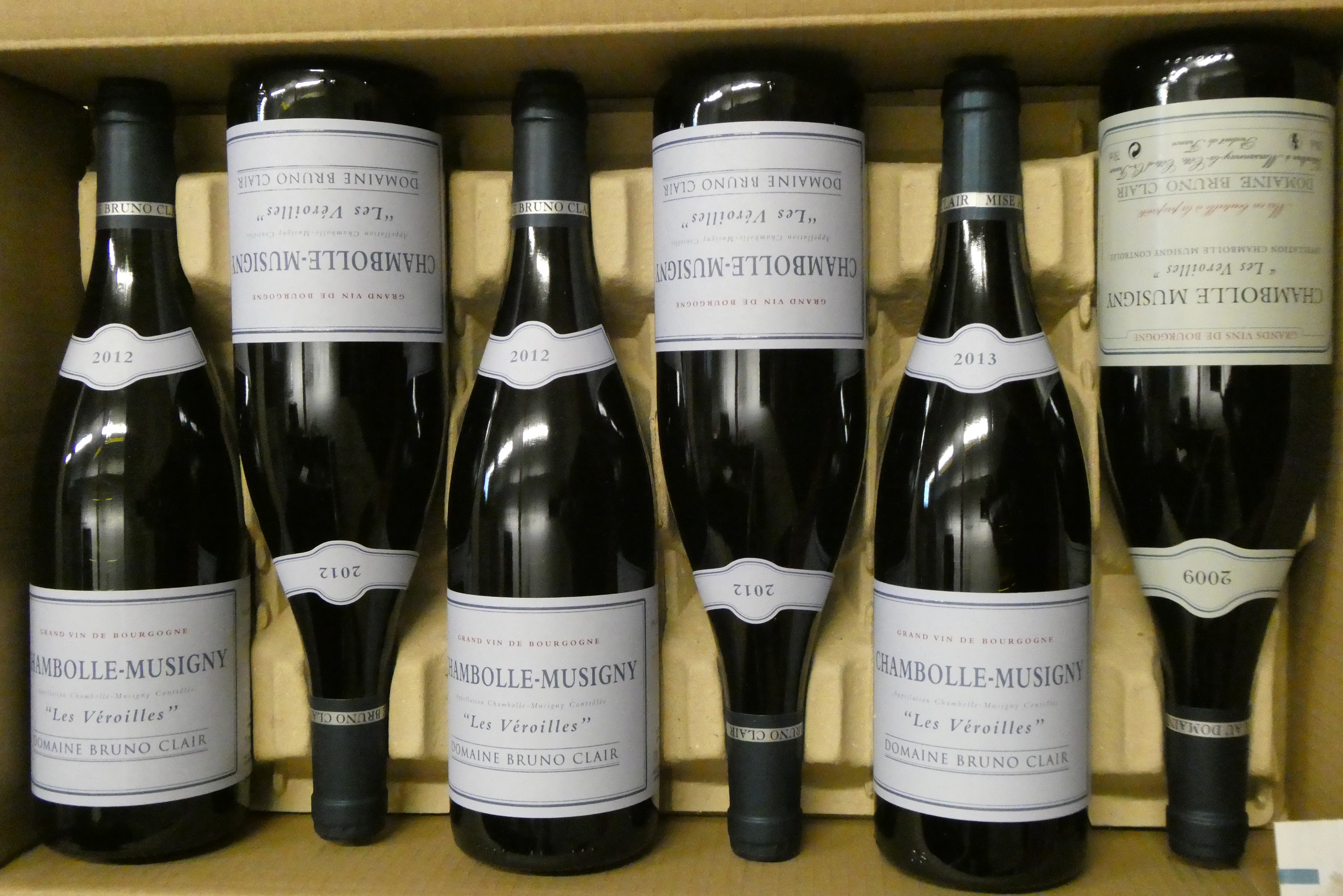 6 bottles Chambolle Musigny "Les Veroilles", Domaine Bruno Clair, comprising 4 2012, 1 2014 & 1 2009 Image