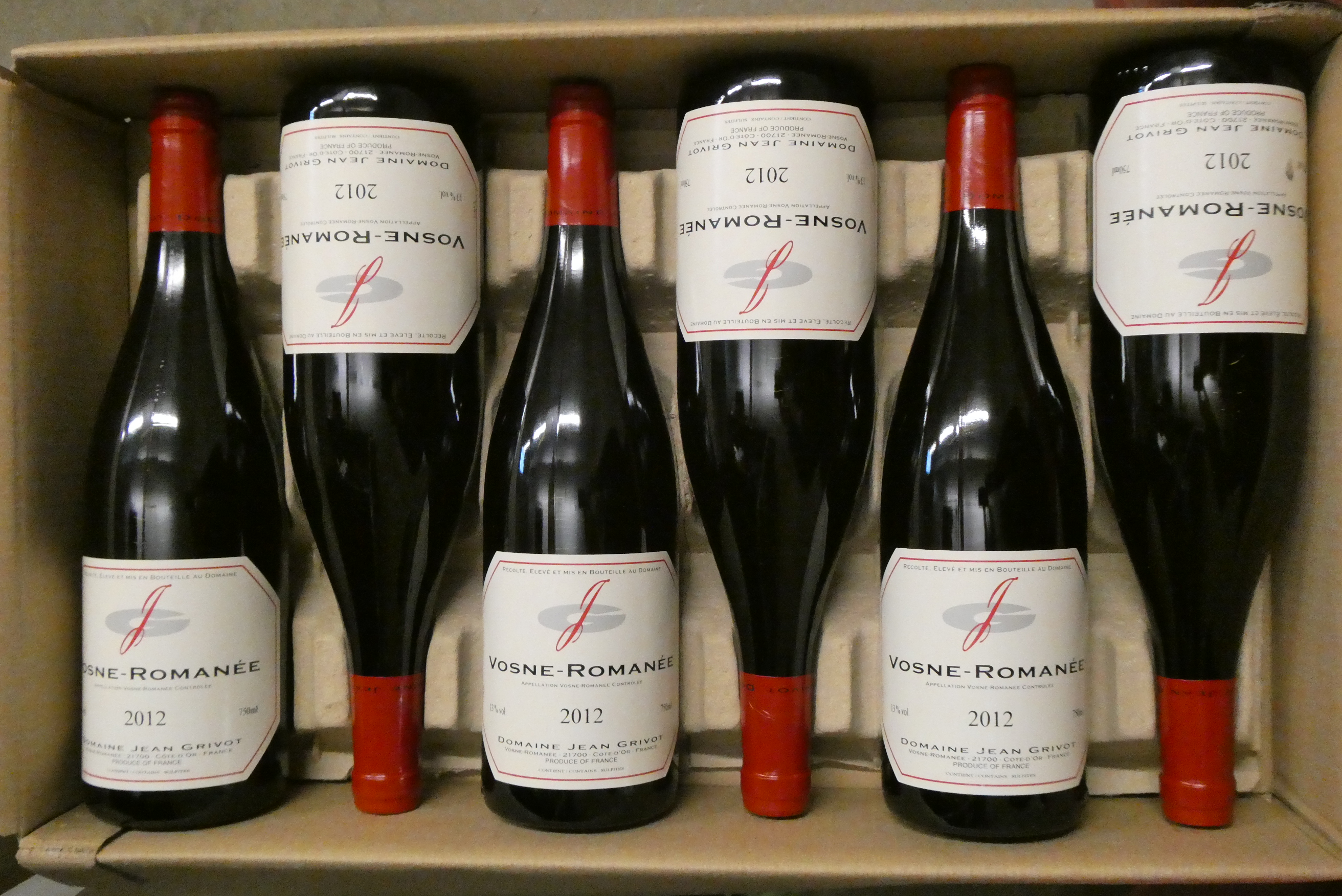 6 bottles Vosne-Romanee, 2012, Domaine Jean Grivot, OC (Est. plus 24% premium inc. VAT) Image